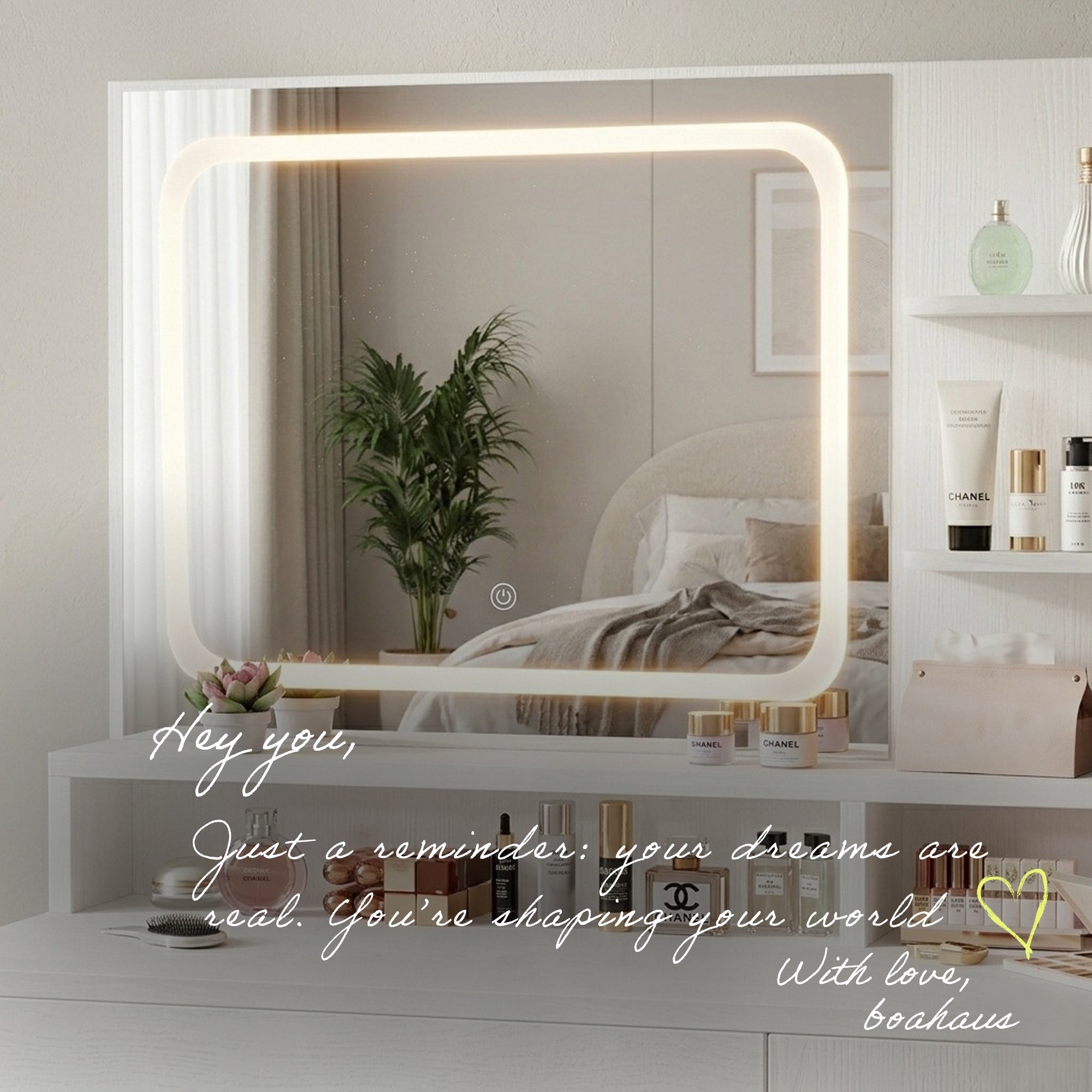 Nina Vanity Desk with LED Mirror