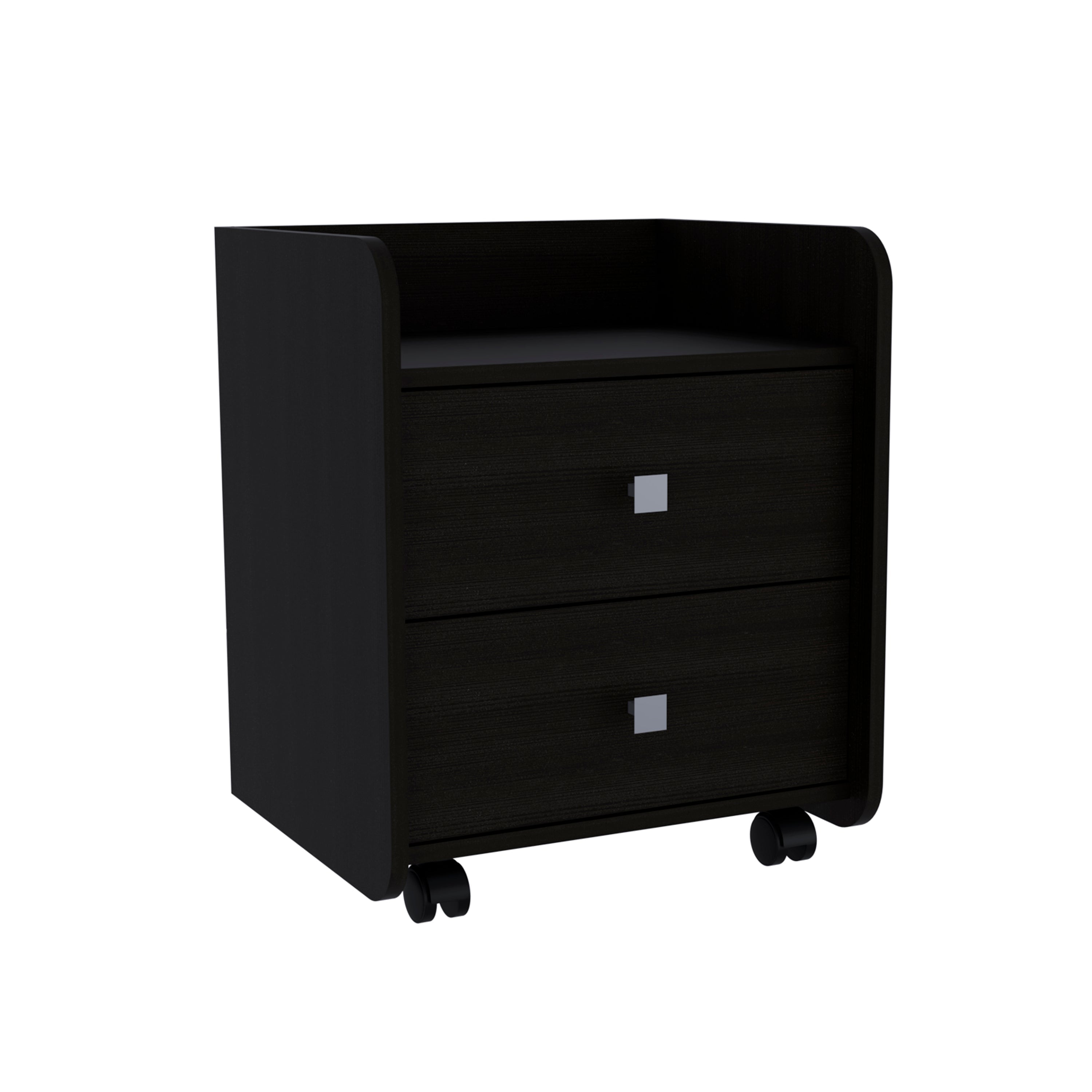 Boahaus Valencia Nightstand with 2 Drawers and Caster Wheels | Premium Design