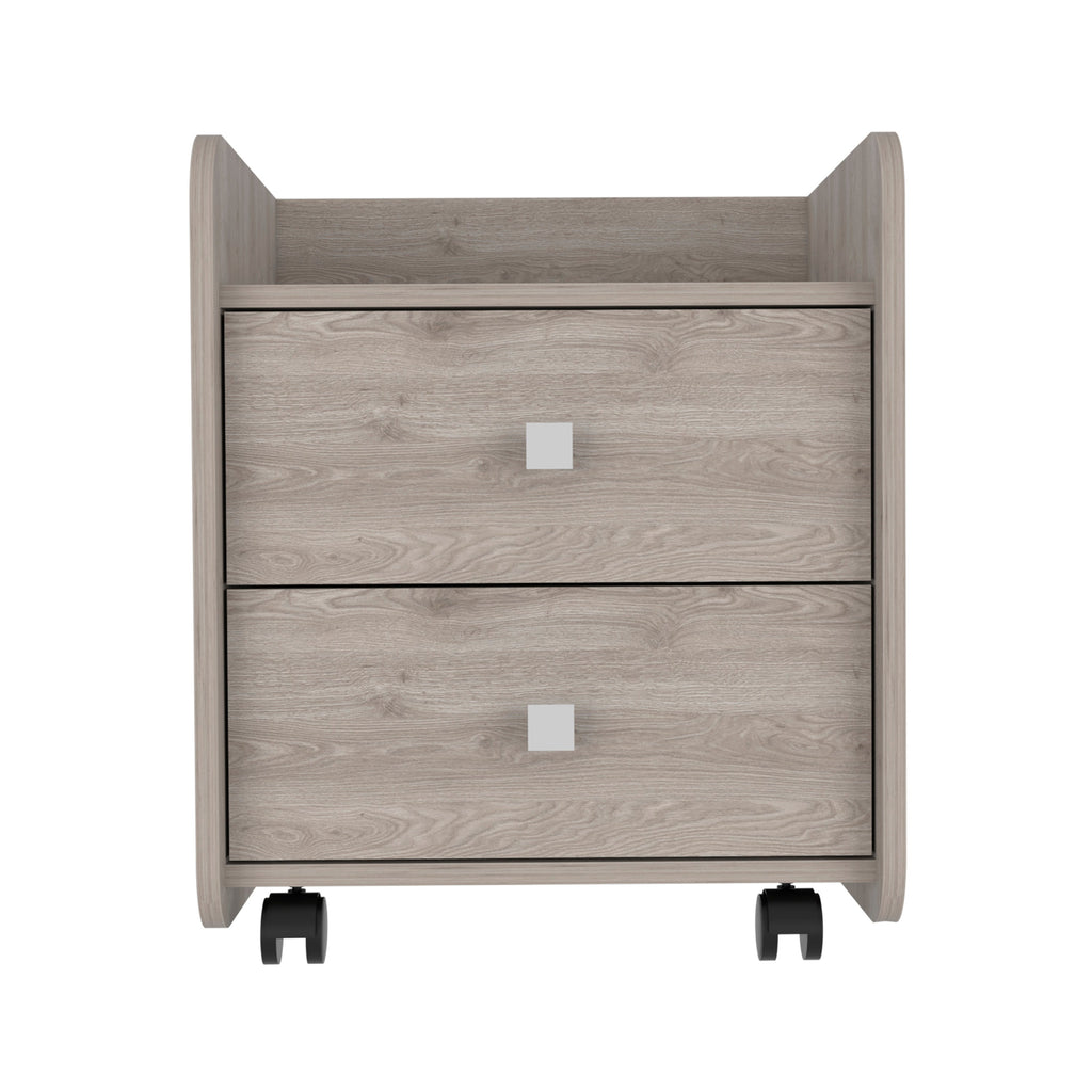 Boahaus Valencia Nightstand with 2 Drawers and Caster Wheels | Premium Design