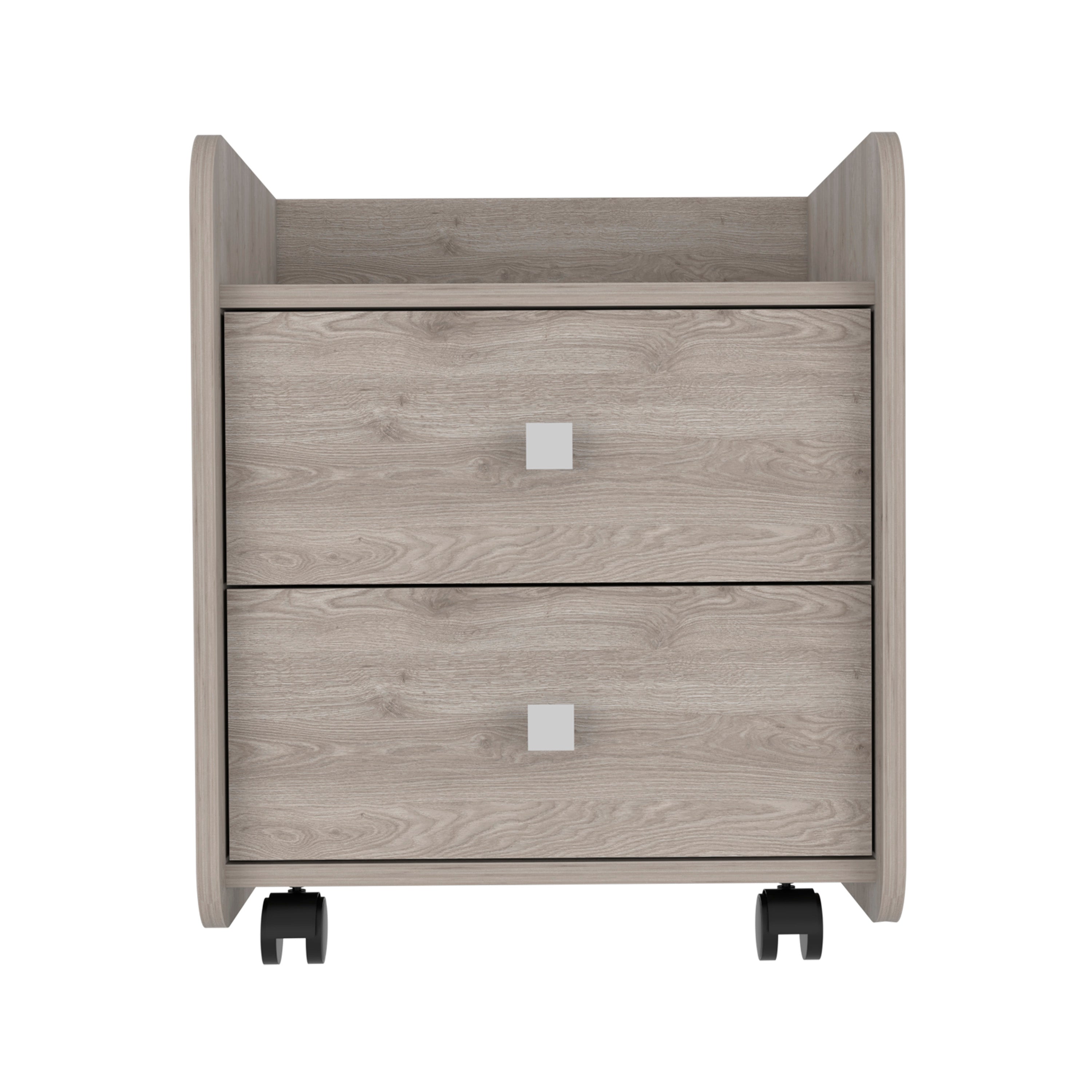 Boahaus Valencia Nightstand with 2 Drawers and Caster Wheels | Premium Design
