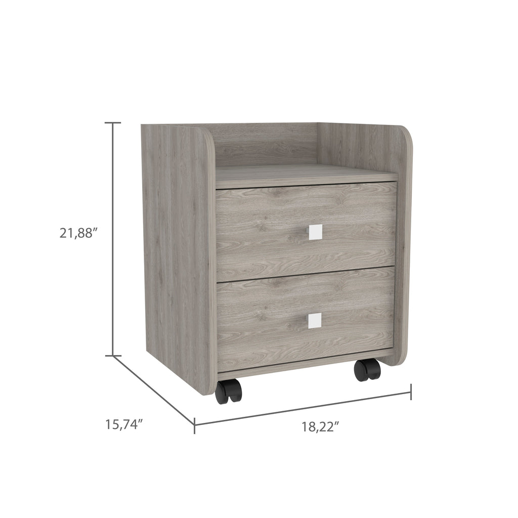 Boahaus Valencia Nightstand with 2 Drawers and Caster Wheels | Premium Design