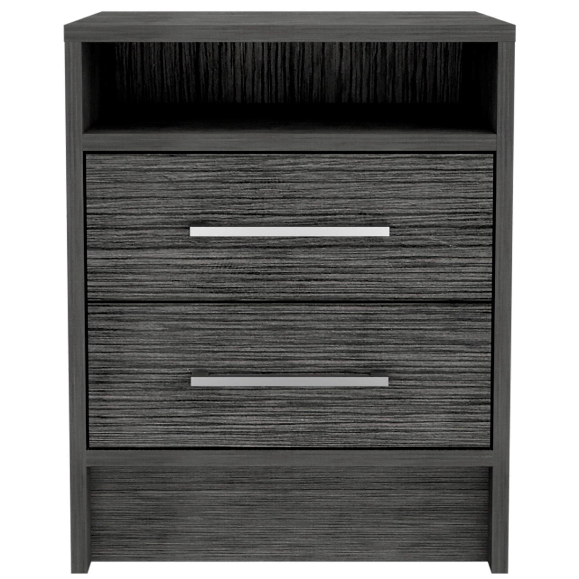 Boahaus Malaga Modern Nightstand with Open Shelf and Two Drawers | Contemporary Elegance