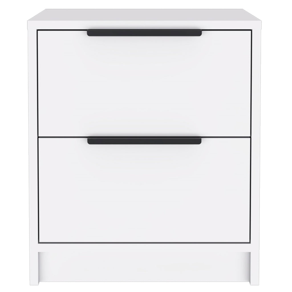 Boahaus Toledo Nightstand with Two Drawers | White Premium Design