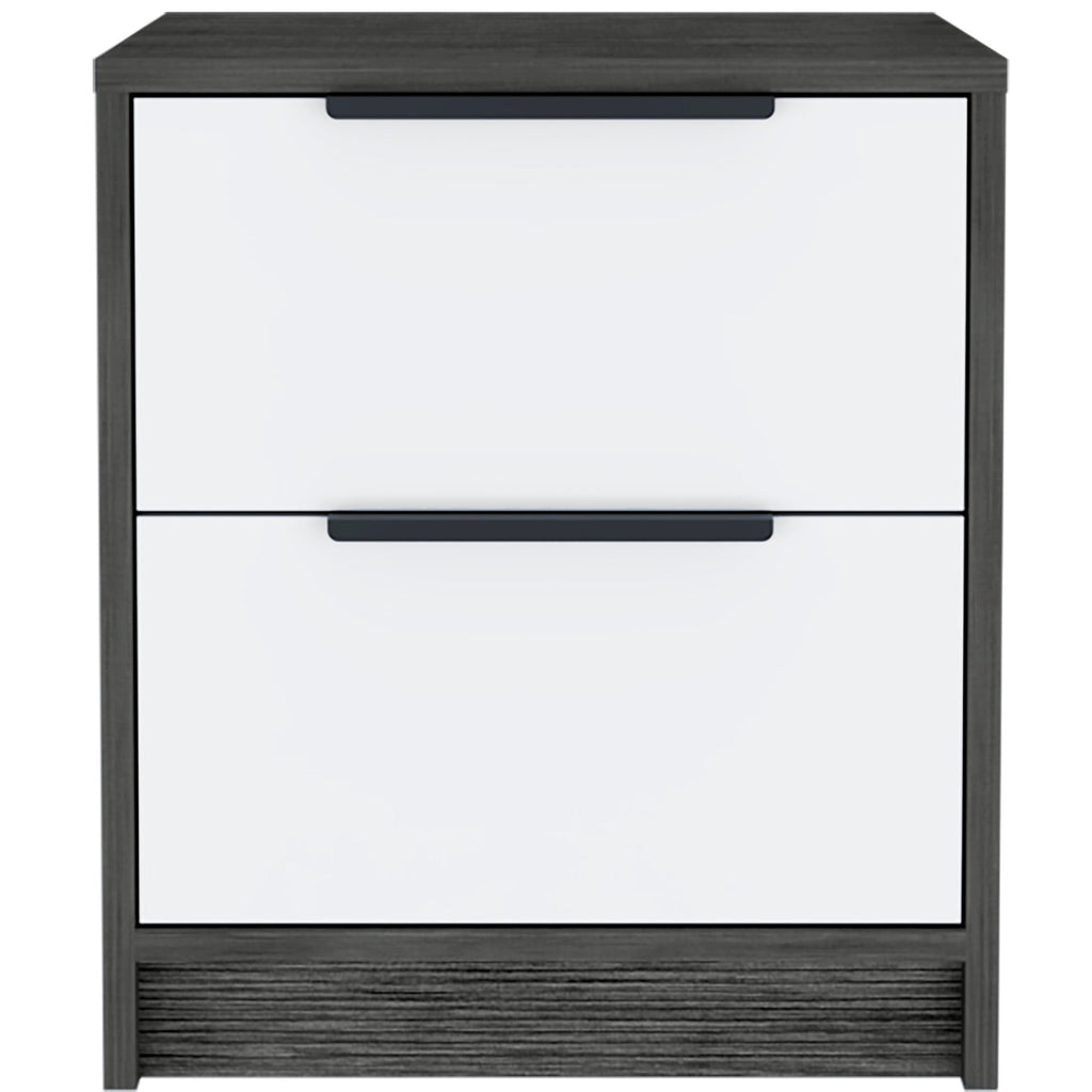 Boahaus Toledo Nightstand with Two Drawers | White Premium Design