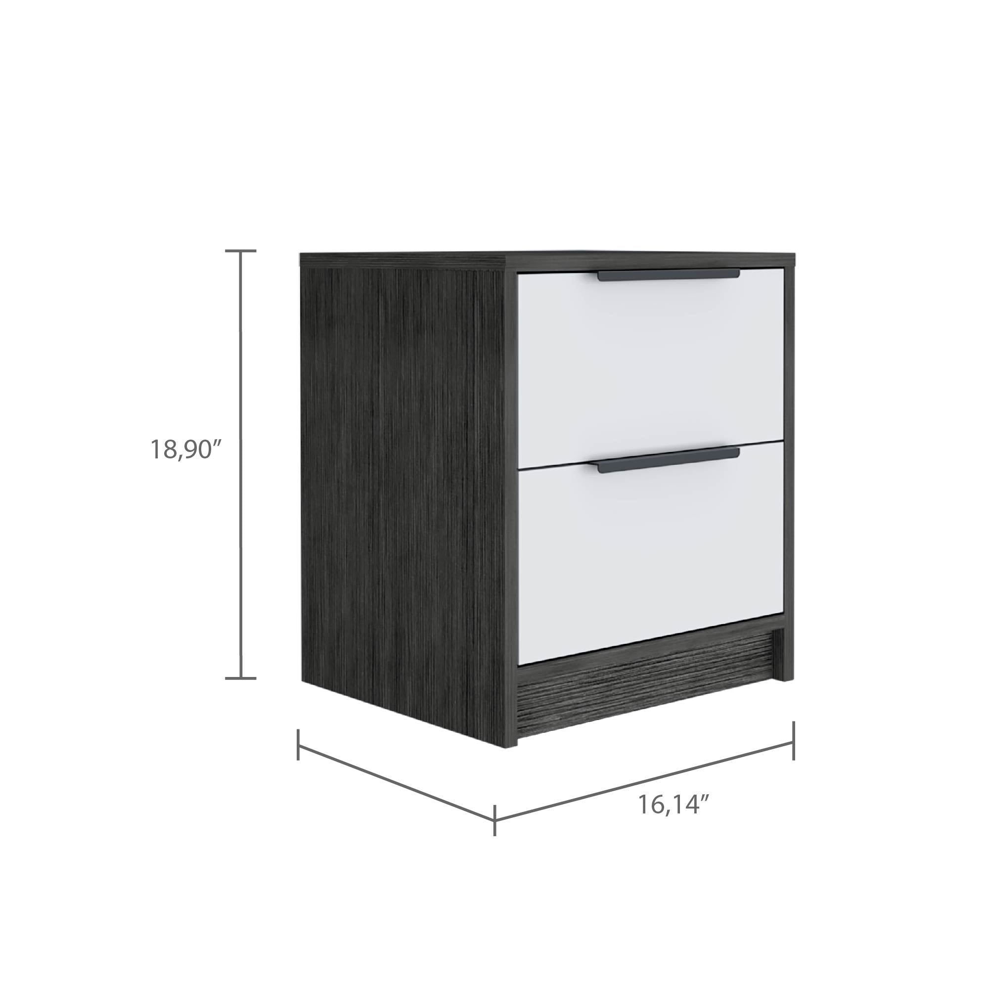 Boahaus Toledo Nightstand with Two Drawers | White Premium Design