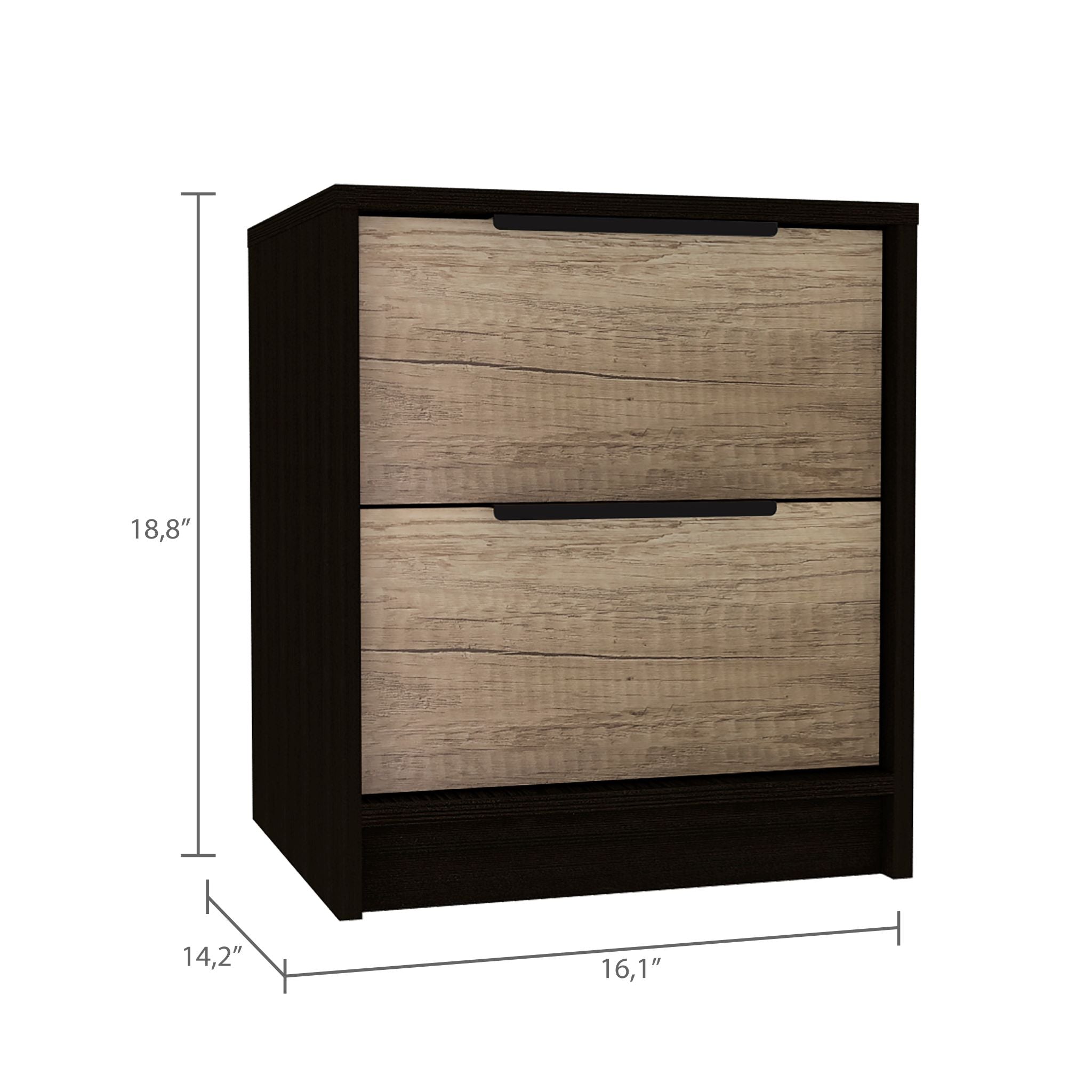 Boahaus Toledo Nightstand with Two Drawers | White Premium Design