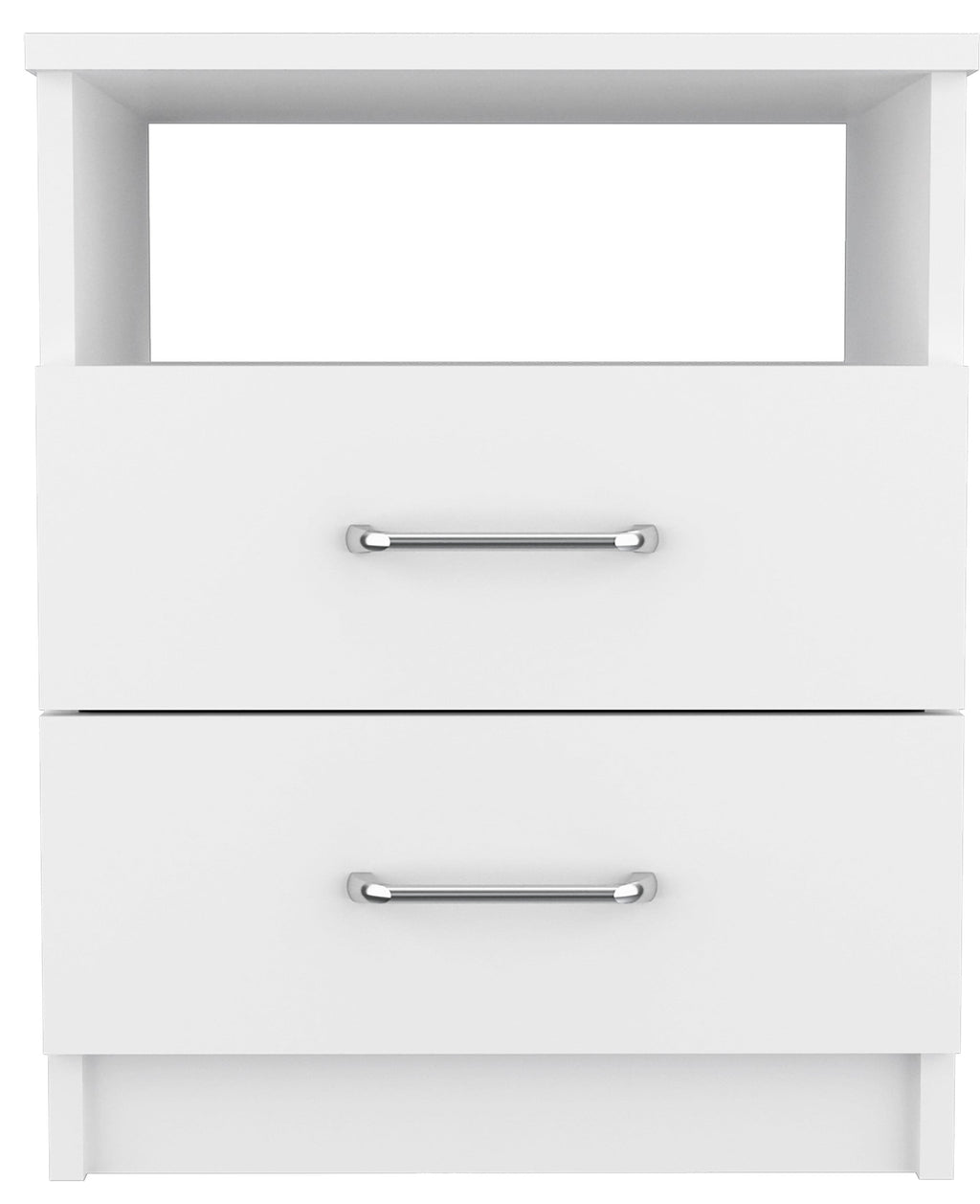 Boahaus Palma Nightstand with Two Drawers and Open Compartment | Black Premium Design
