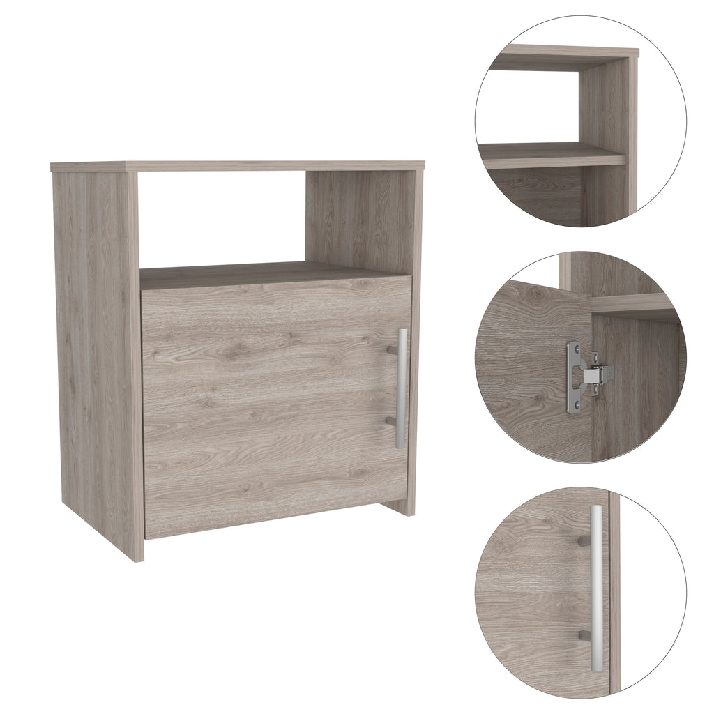 Boahaus Bilbao Nightstand with Cabinet and Open Shelf | Black Premium Design