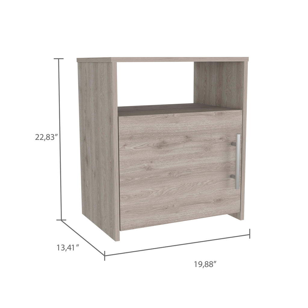 Boahaus Bilbao Nightstand with Cabinet and Open Shelf | Black Premium Design