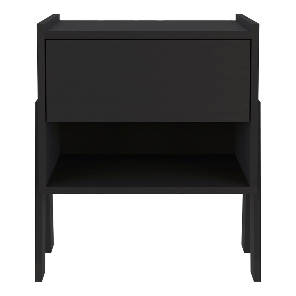 Boahaus Sevilla Nightstand with Drawer and Open Shelf | Natural Wood Premium Design
