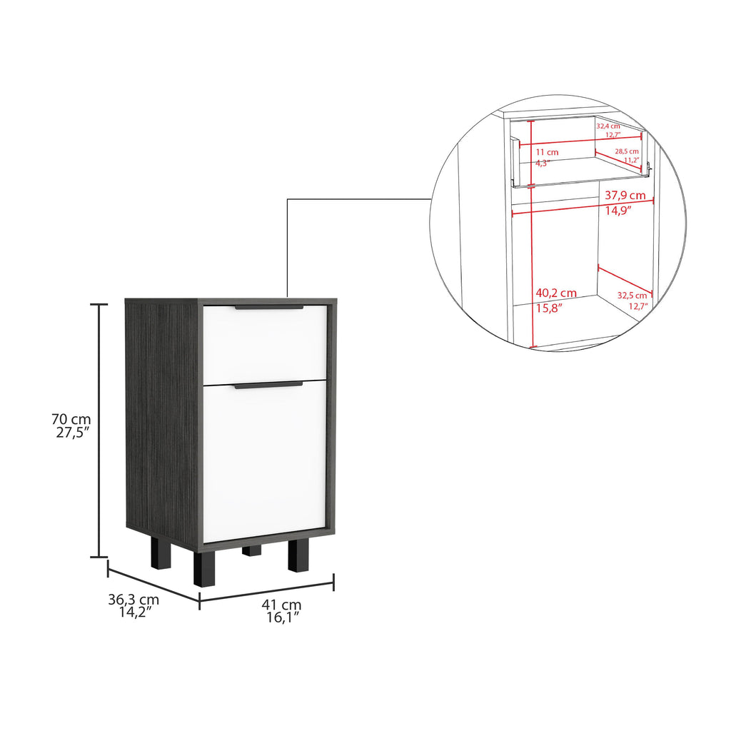 Boahaus Murcia Nightstand with One Drawer and One Cabinet | Sophisticated Design