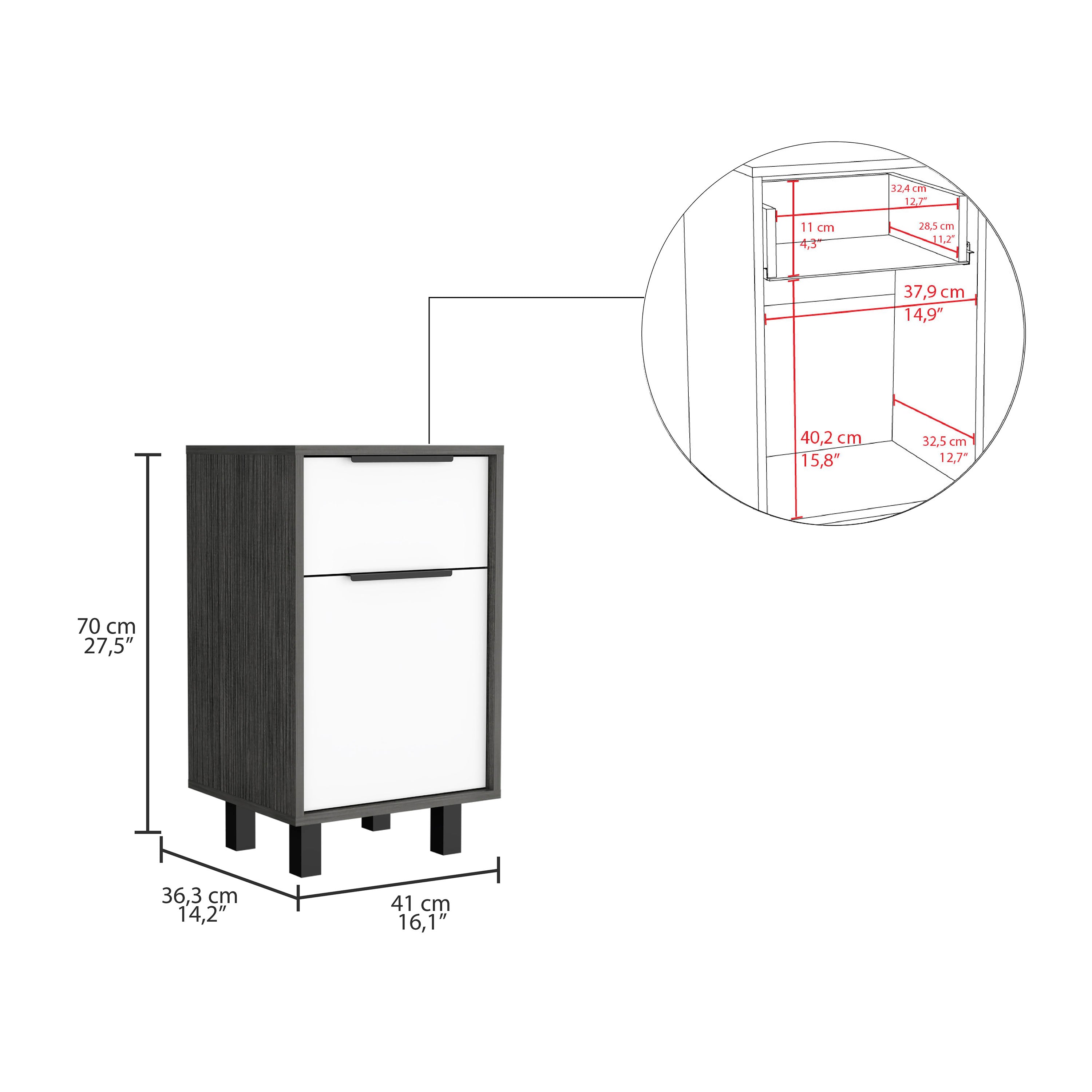 Boahaus Murcia Nightstand with One Drawer and One Cabinet | Sophisticated Design