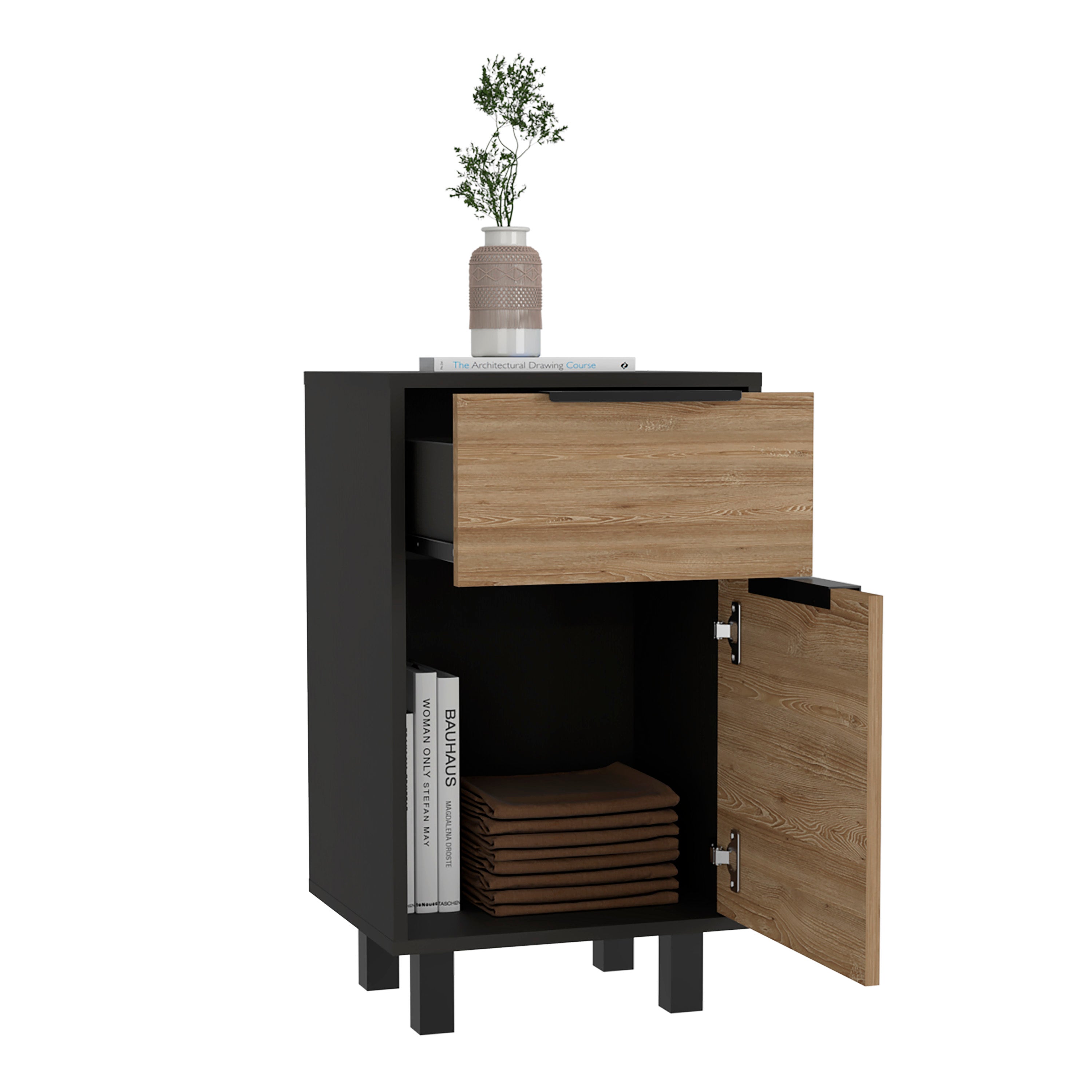 Boahaus Murcia Nightstand with One Drawer and One Cabinet | Sophisticated Design
