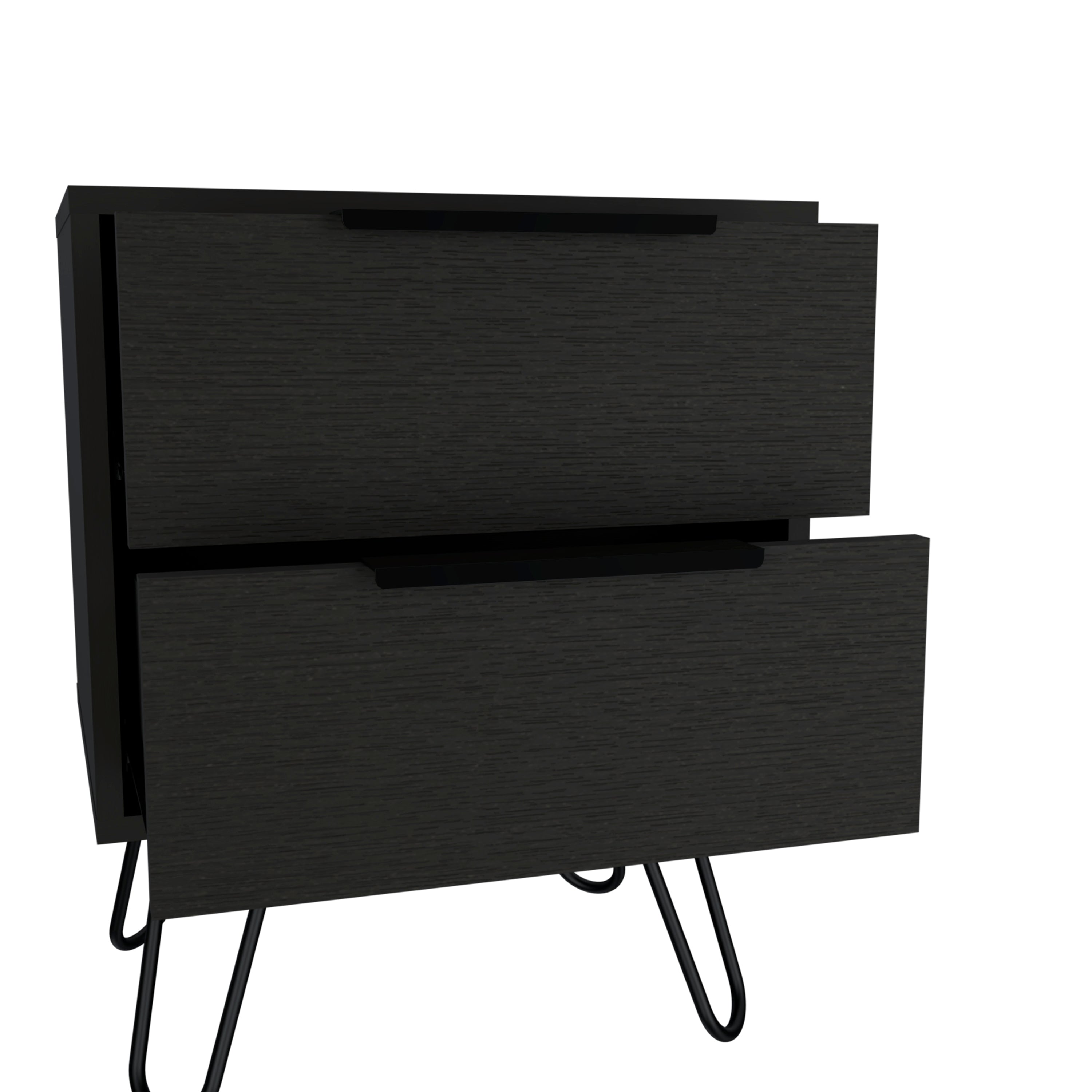 Boahaus Benidorm Nightstand with Two Storage Drawers | Modern Sophistication