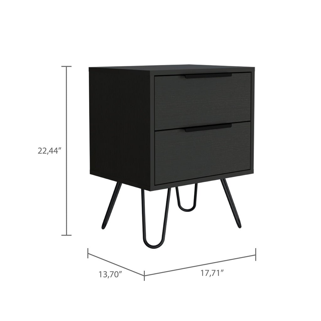 Boahaus Benidorm Nightstand with Two Storage Drawers | Modern Sophistication