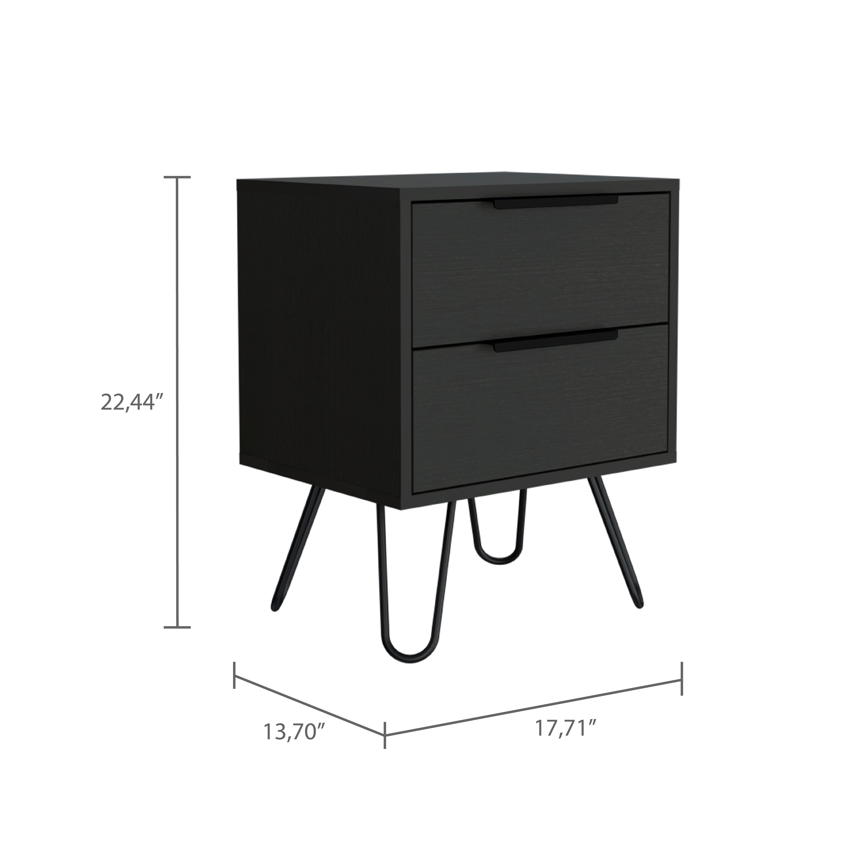 Boahaus Benidorm Nightstand with Two Storage Drawers | Modern Sophistication