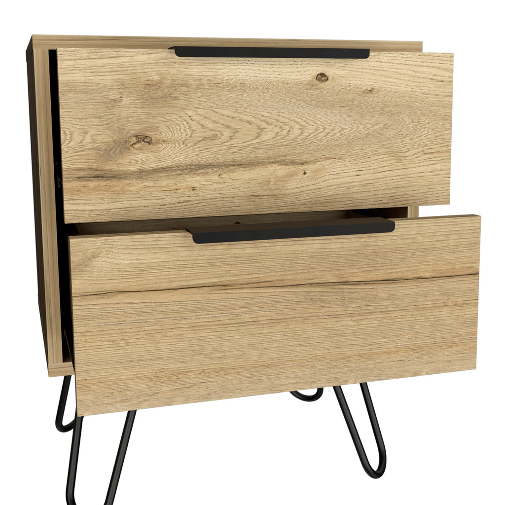 Boahaus Benidorm Nightstand with Two Storage Drawers | Modern Sophistication