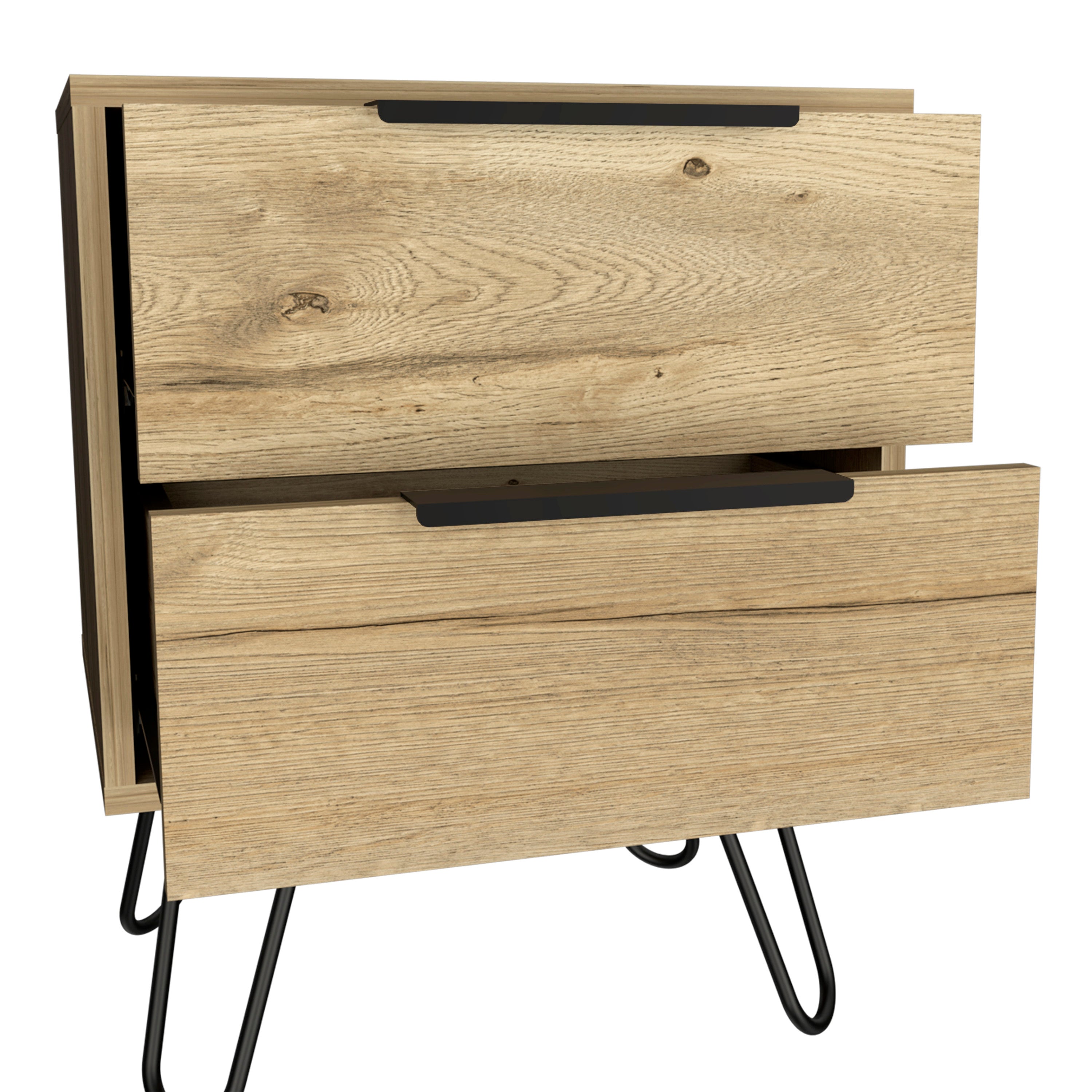 Boahaus Benidorm Nightstand with Two Storage Drawers | Modern Sophistication