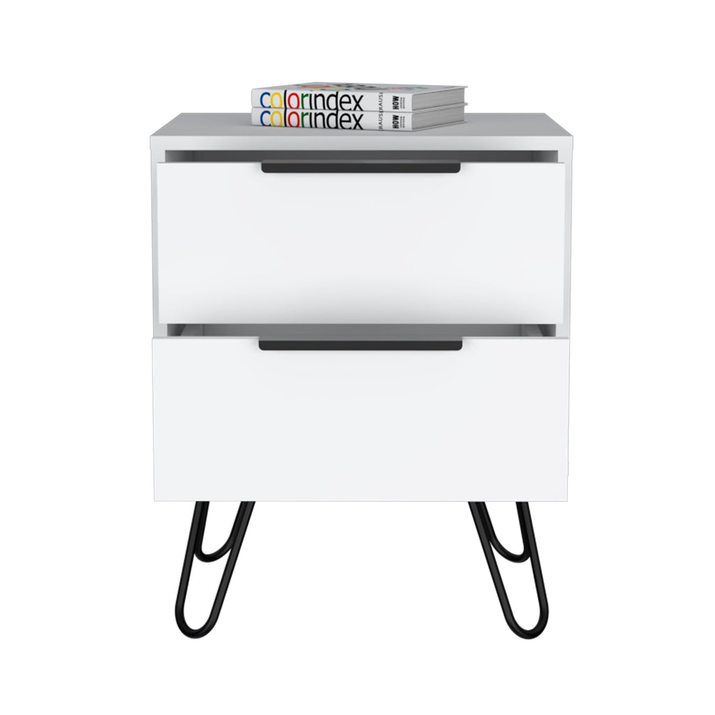 Boahaus Benidorm Nightstand with Two Storage Drawers | Modern Sophistication