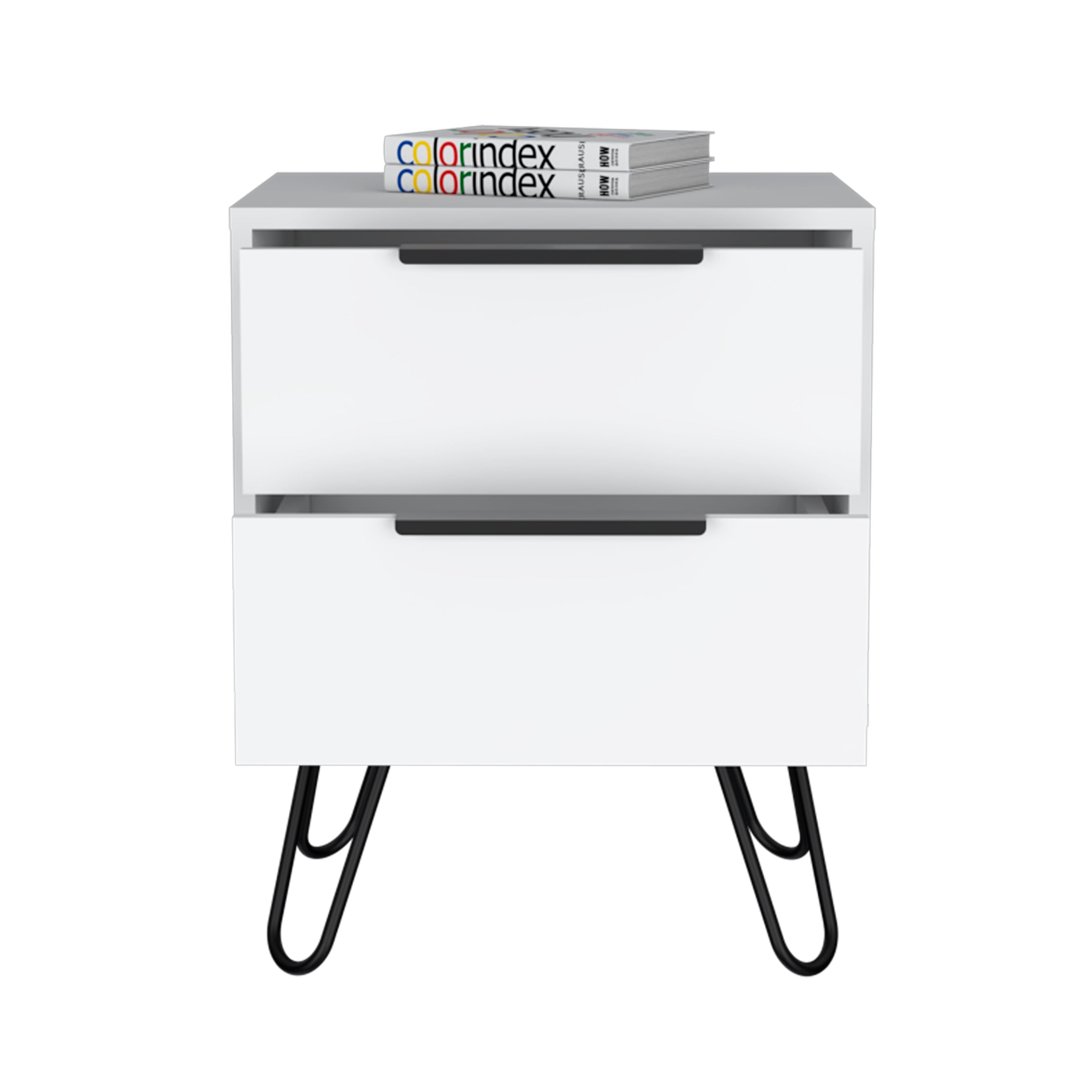 Boahaus Benidorm Nightstand with Two Storage Drawers | Modern Sophistication