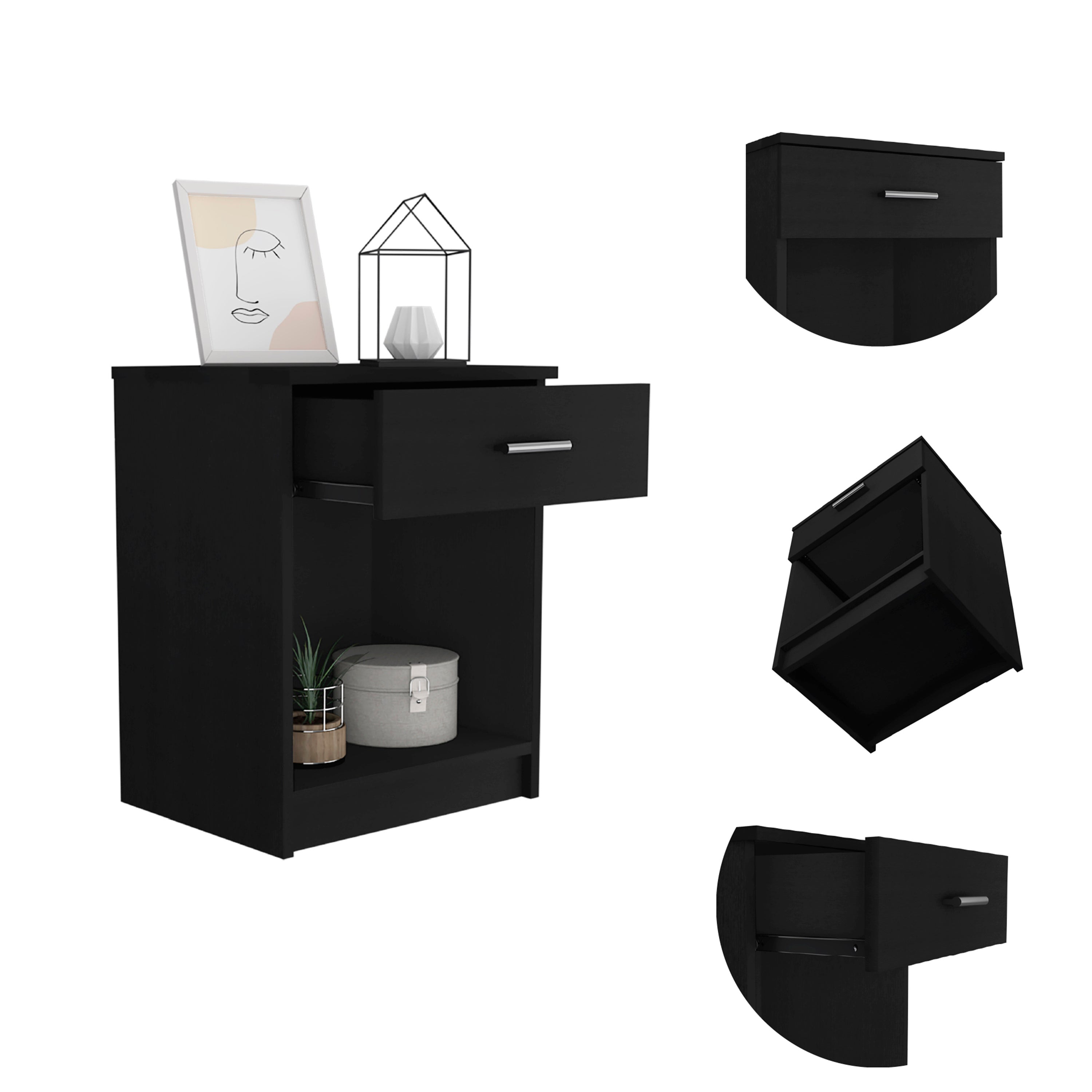 Boahaus Jaen Nightstand with Superior Top and Spacious Drawer | Elegant Design