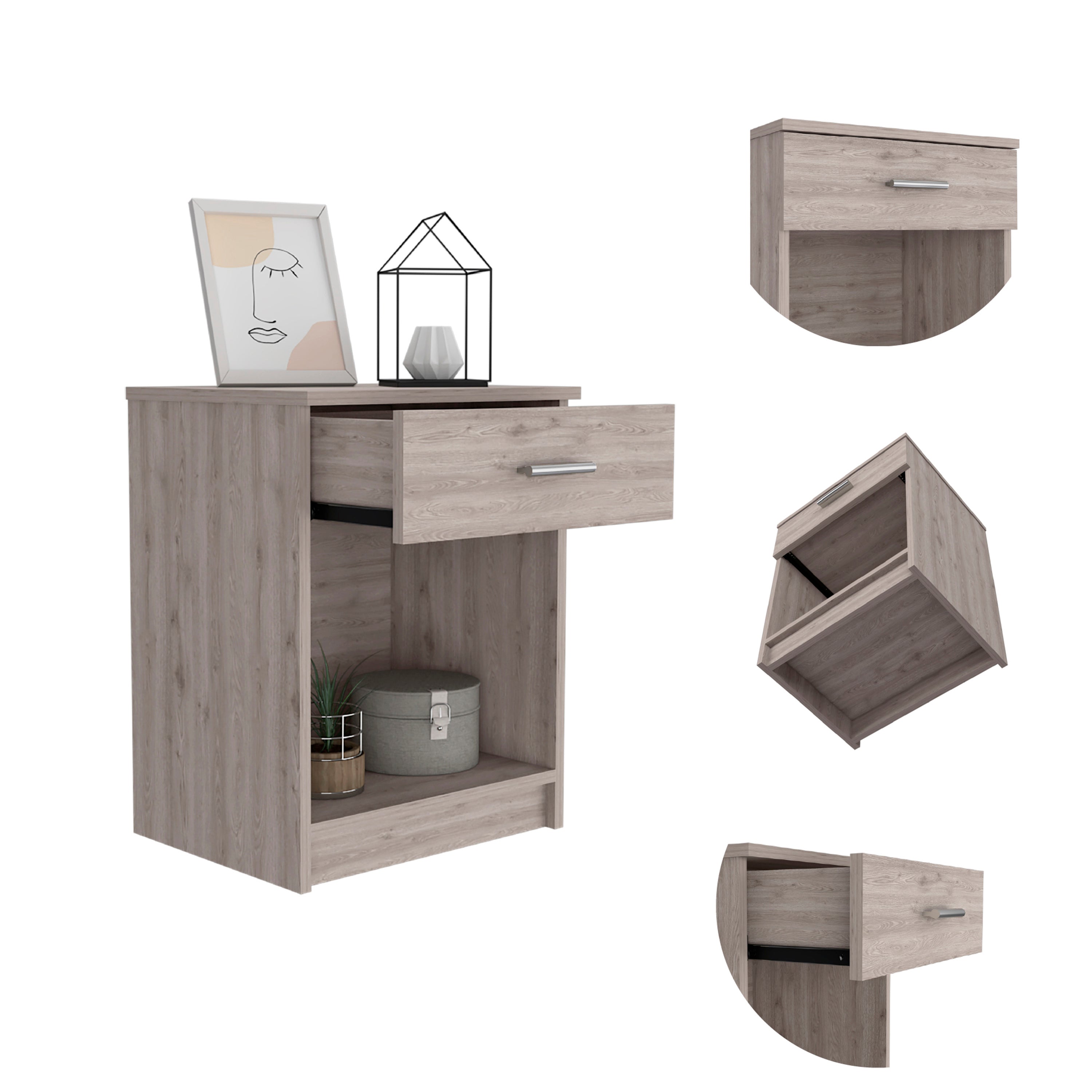 Boahaus Jaen Nightstand with Superior Top and Spacious Drawer | Elegant Design