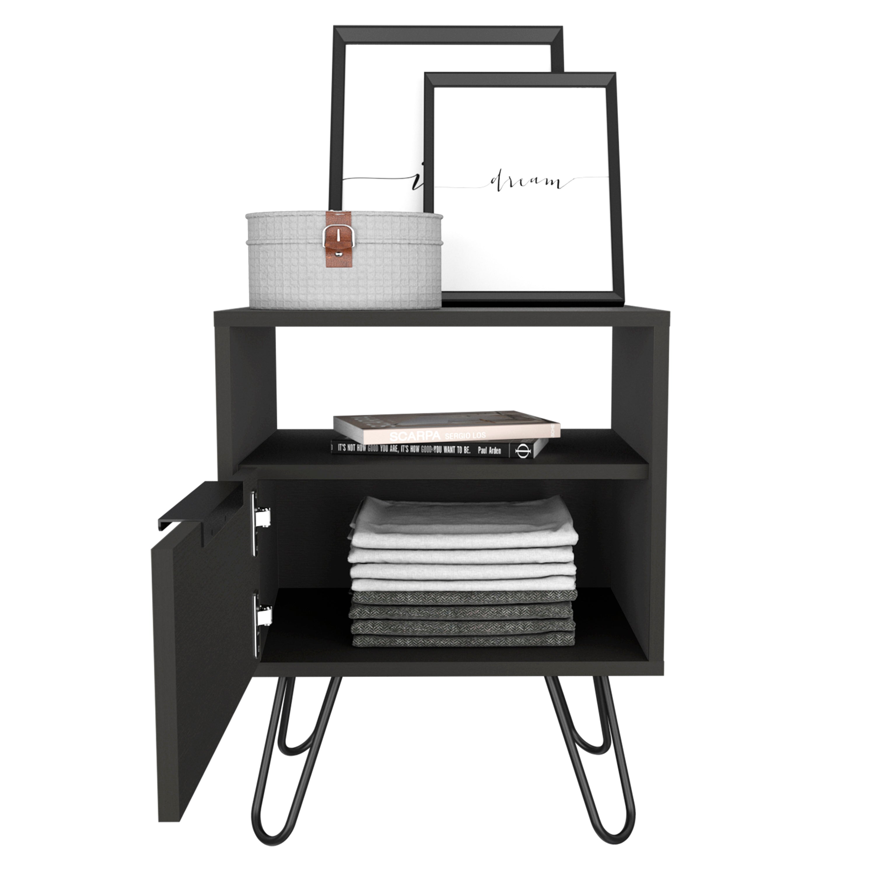 Boahaus Huelva Nightstand with Ergonomic Design and Storage | Premium Style