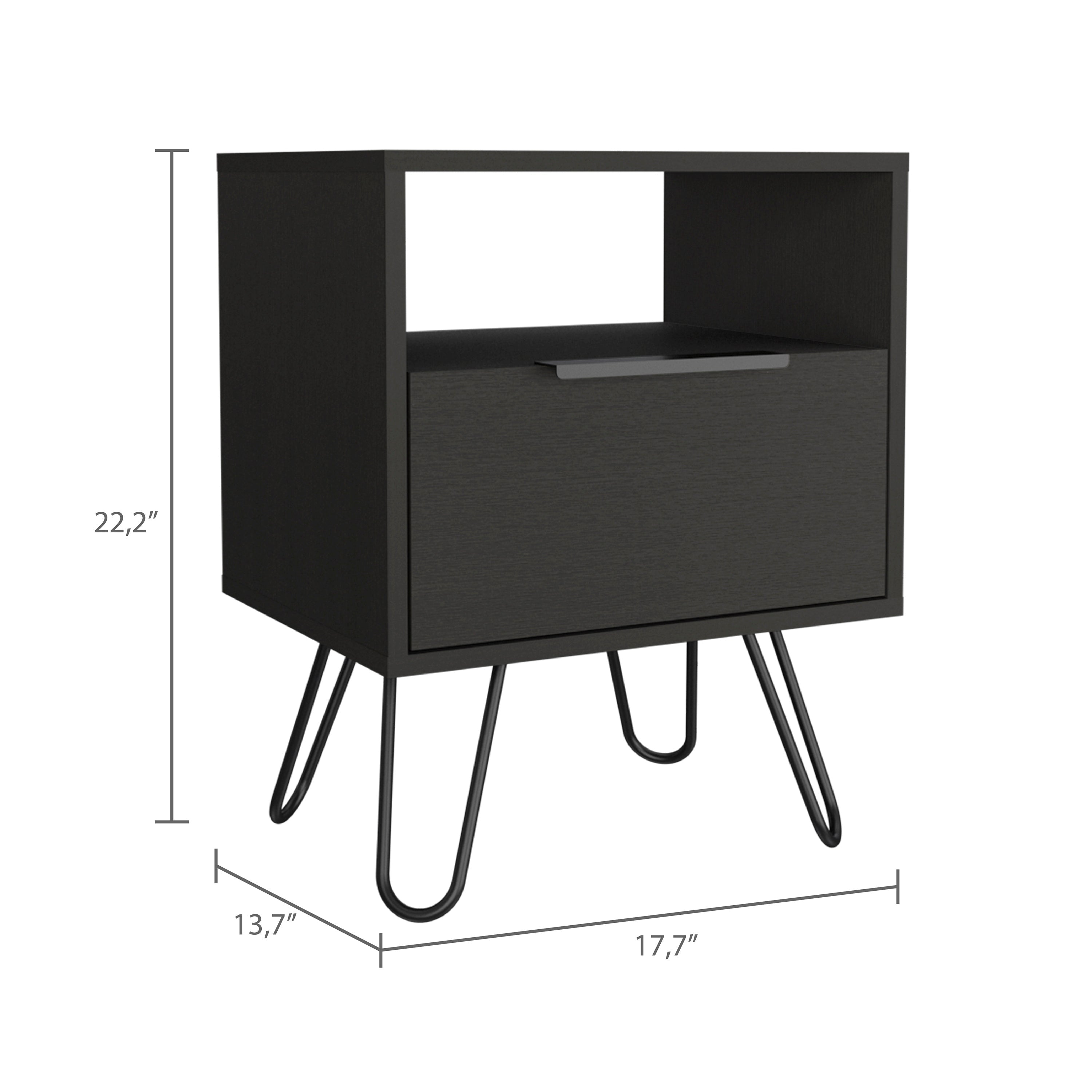Boahaus Huelva Nightstand with Ergonomic Design and Storage | Premium Style