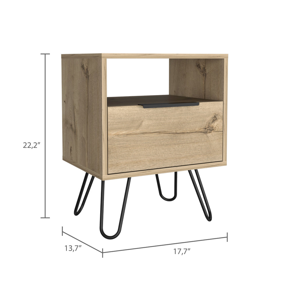 Boahaus Huelva Nightstand with Ergonomic Design and Storage | Premium Style