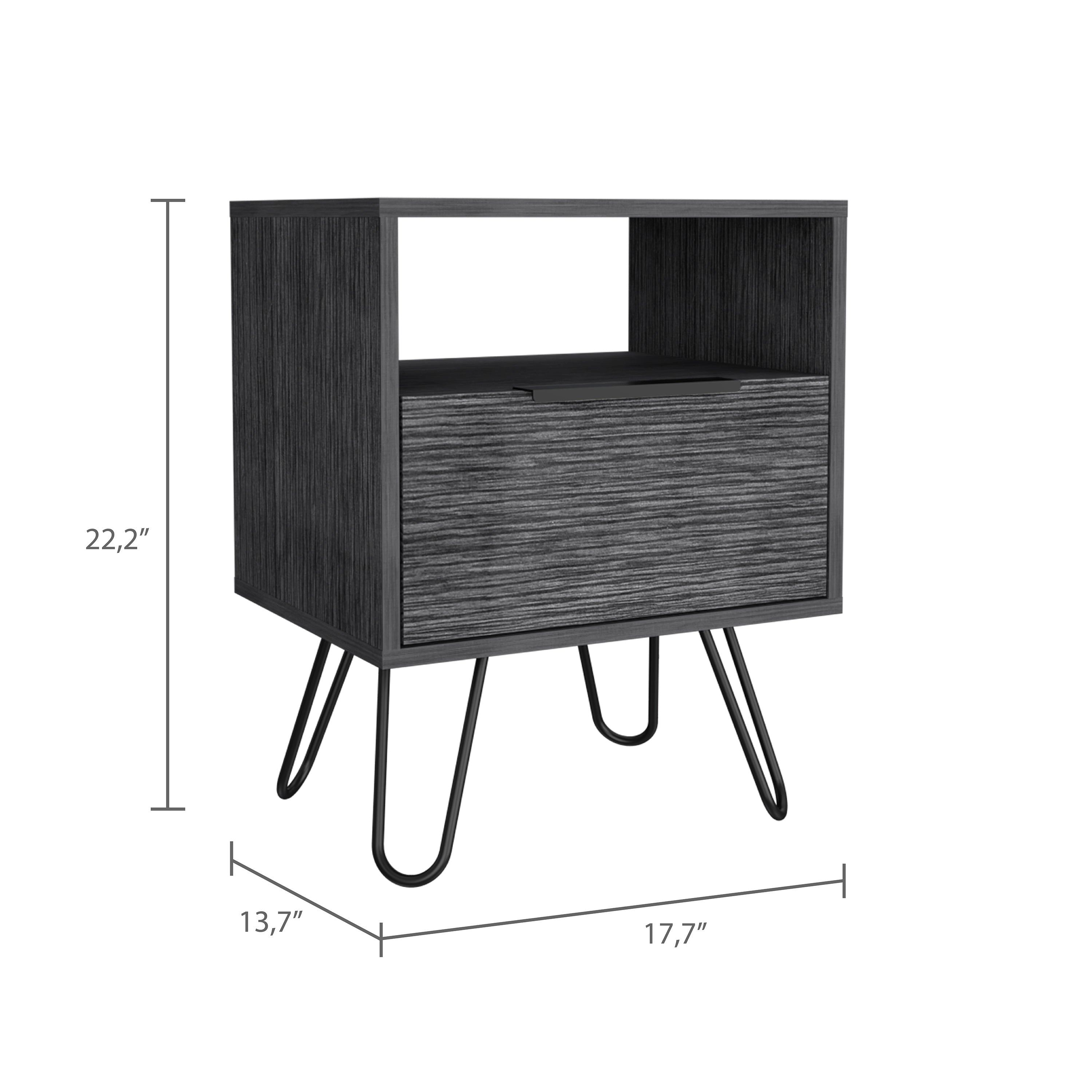 Boahaus Huelva Nightstand with Ergonomic Design and Storage | Premium Style