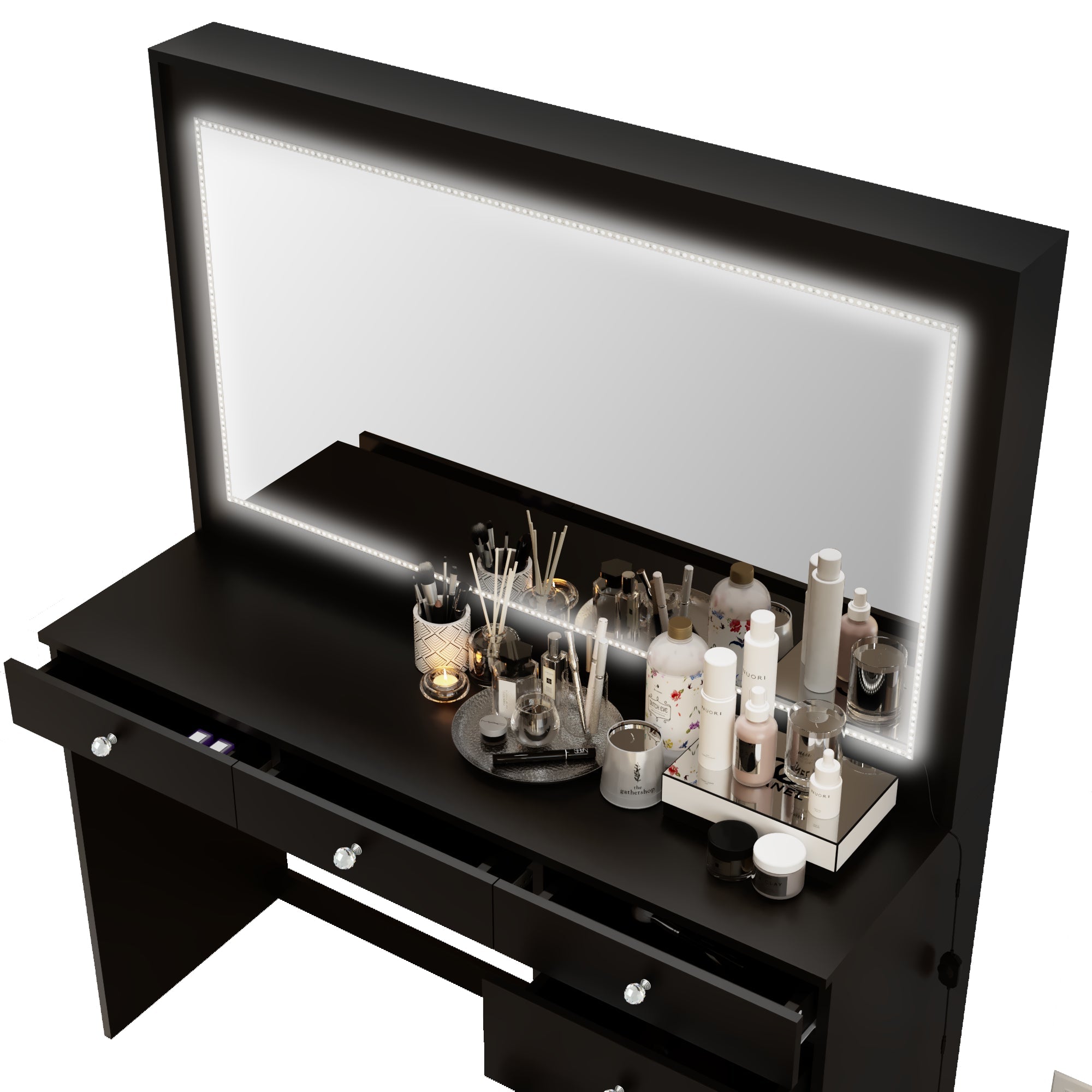 Boahaus Selene Lighted Vanity Table with Customizable LED Strip | Premium Design