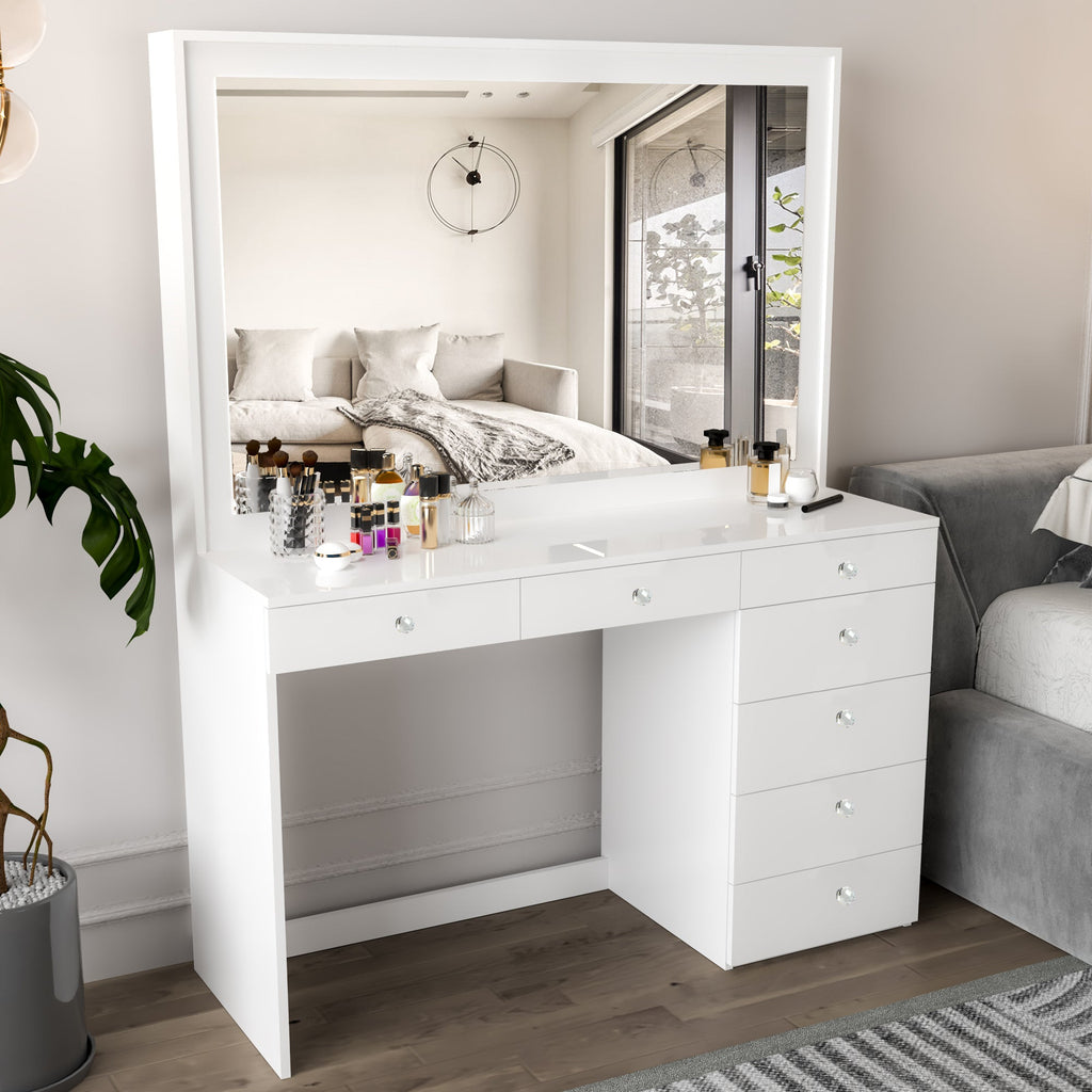 Boahaus Joan Makeup Vanity Desk with Mirror & Ample Storage | Premium Design