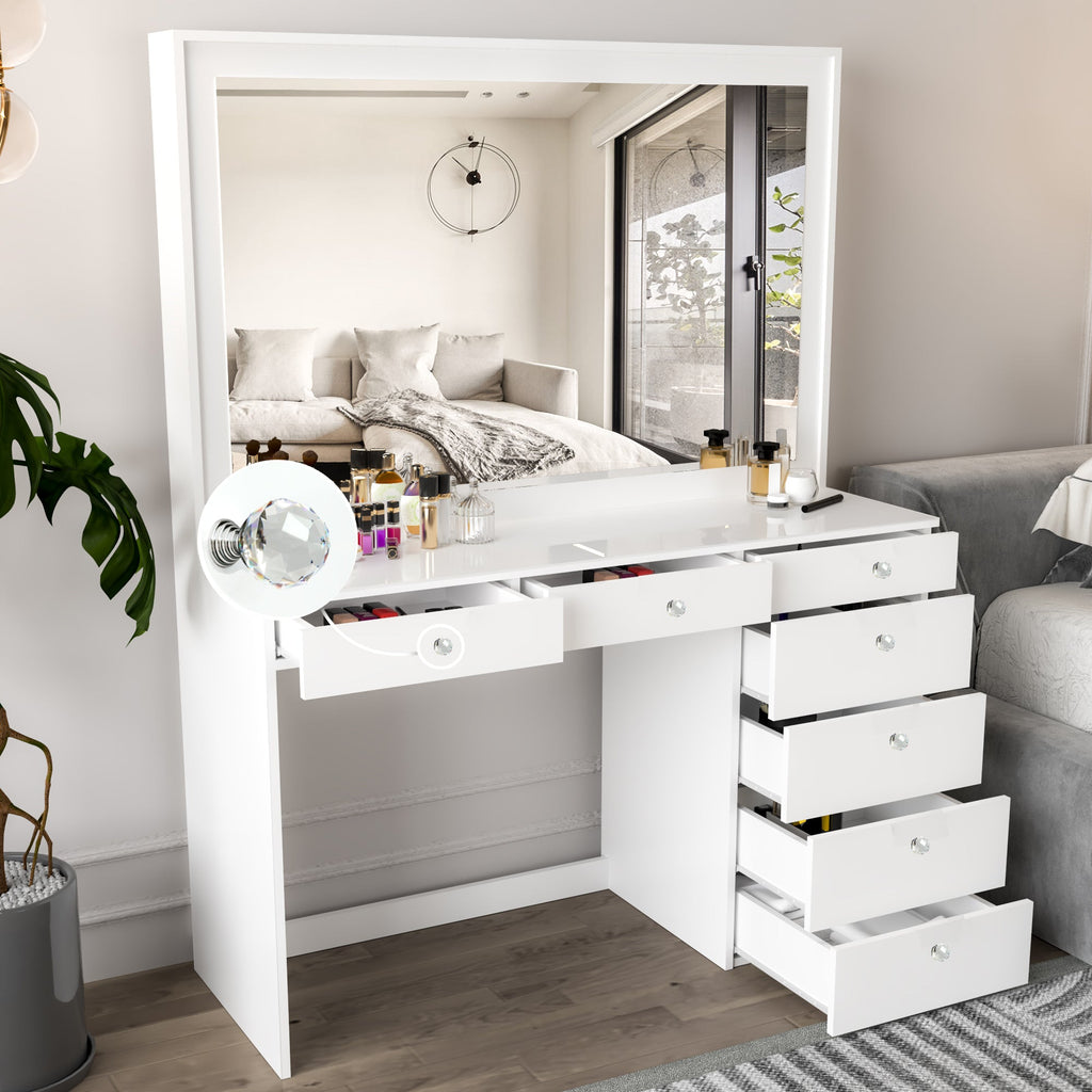 Boahaus Joan Makeup Vanity Desk with Mirror & Ample Storage | Premium Design