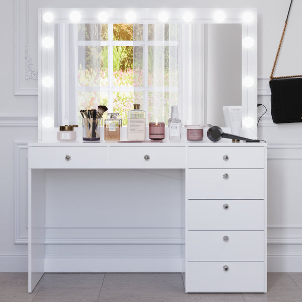 Boahaus Joan Makeup Vanity Desk with Mirror & Ample Storage | Premium Design