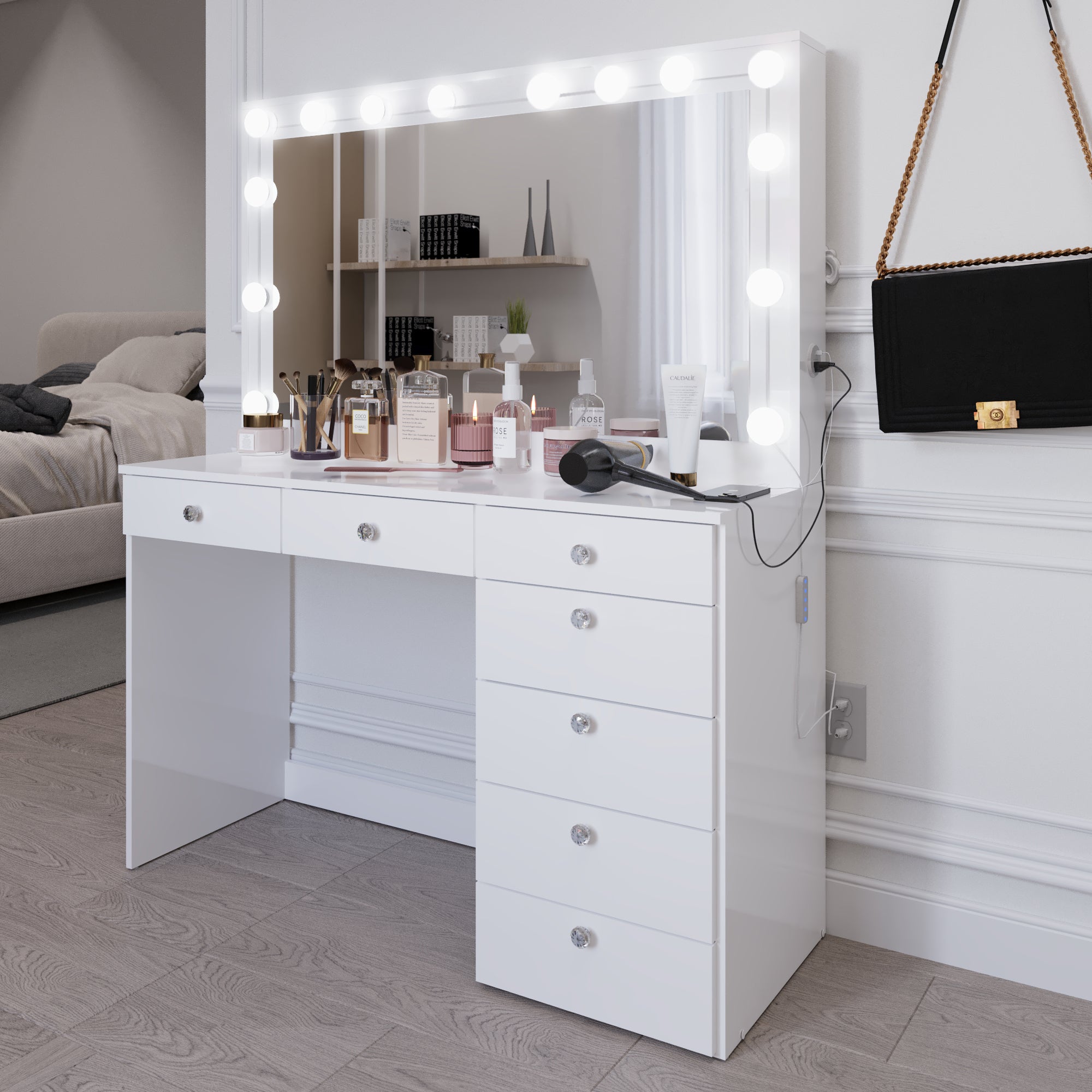 Boahaus Joan Makeup Vanity Desk with Mirror & Ample Storage | Premium Design