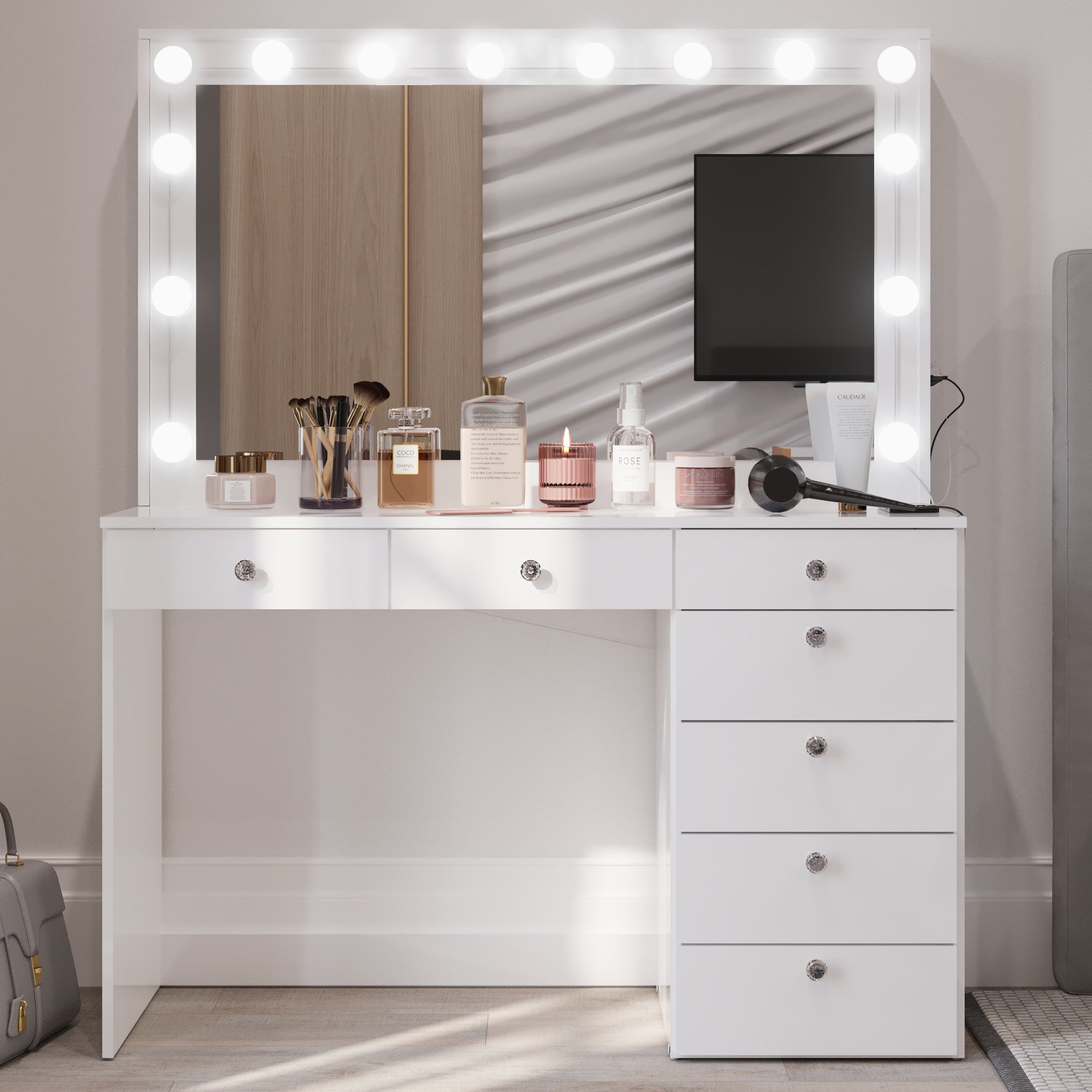 Boahaus Joan Makeup Vanity Desk with Mirror & Ample Storage | Premium Design