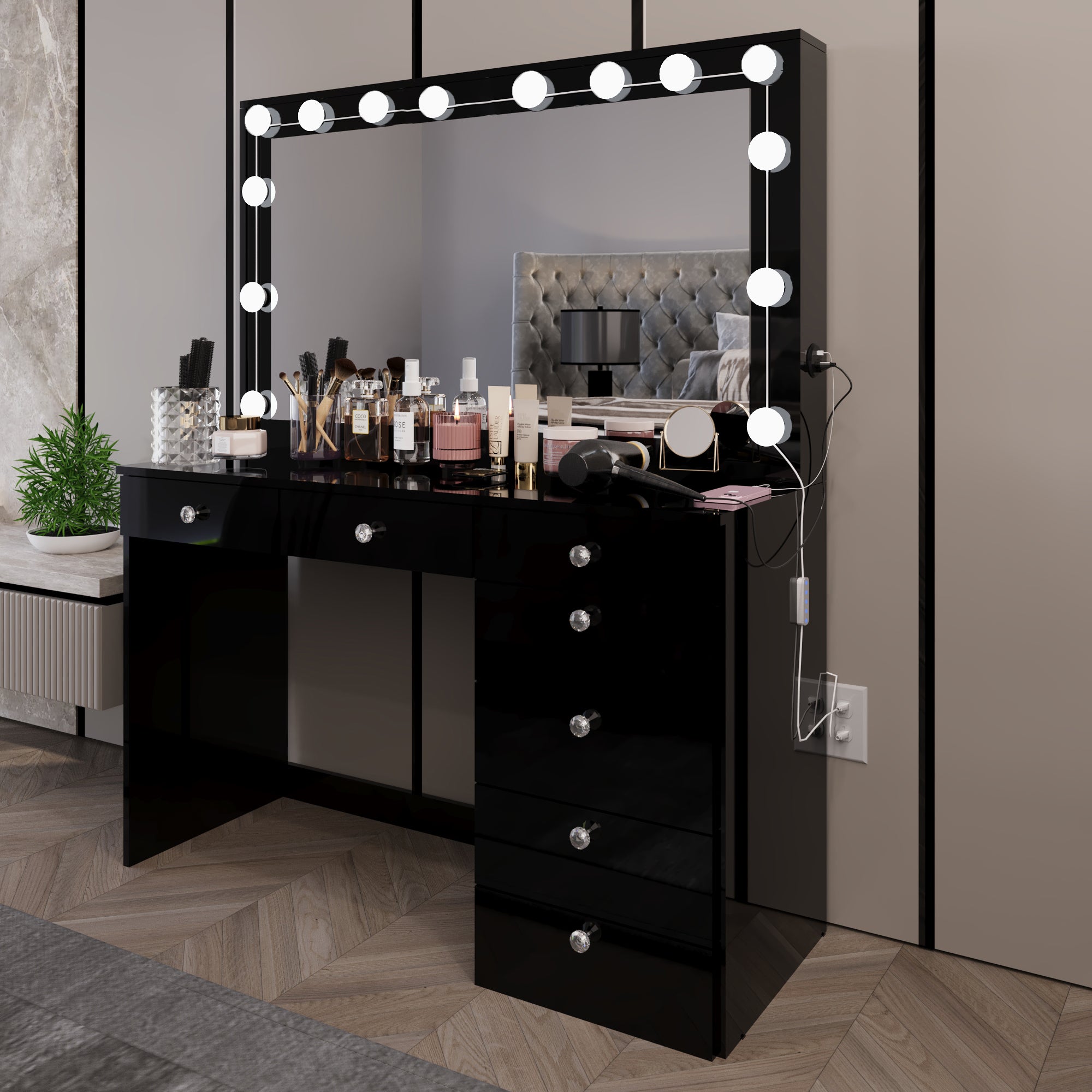 Boahaus Joan Makeup Vanity Desk with Mirror & Ample Storage | Premium Design
