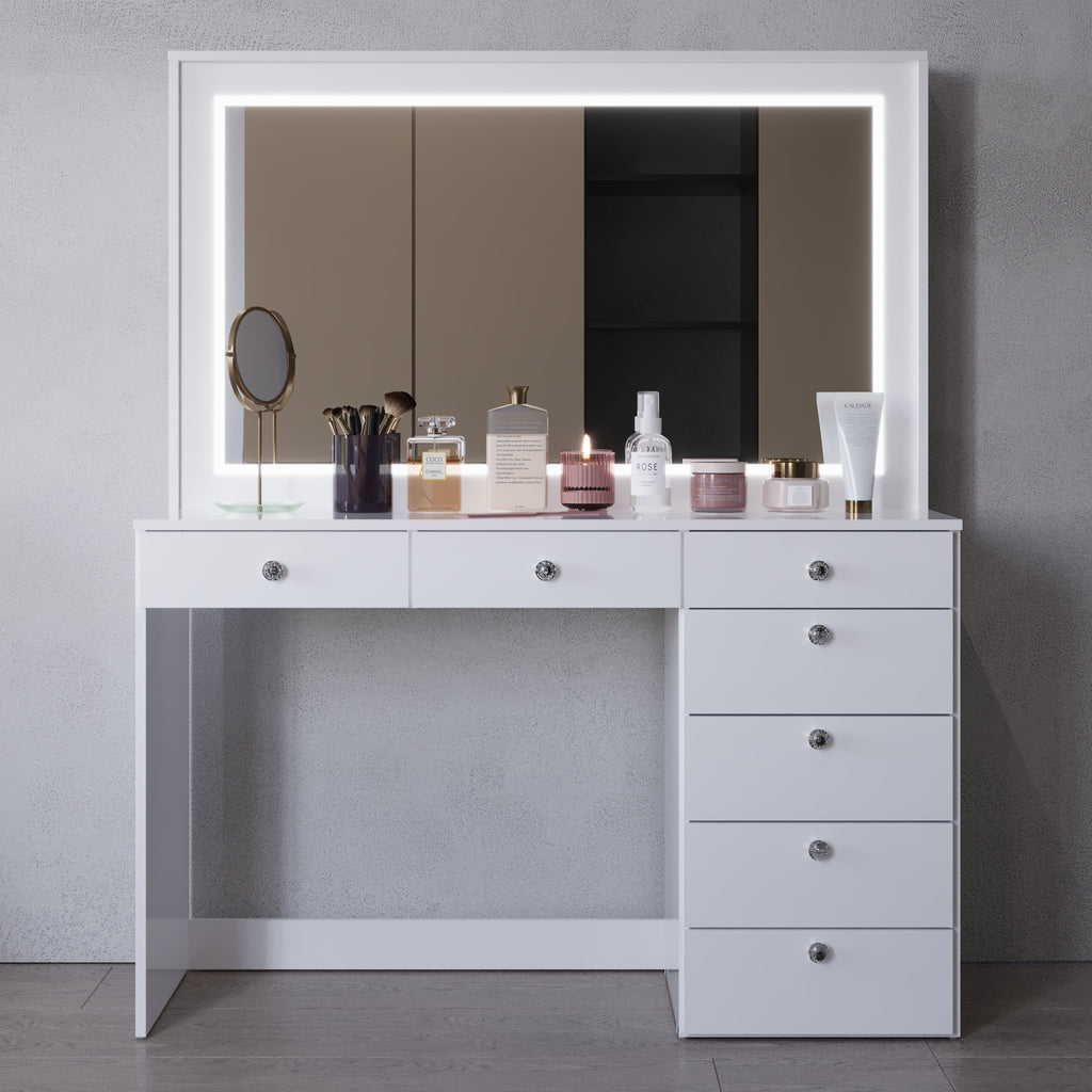 Boahaus Selene Lighted Vanity Table with Customizable LED Strip | Premium Design