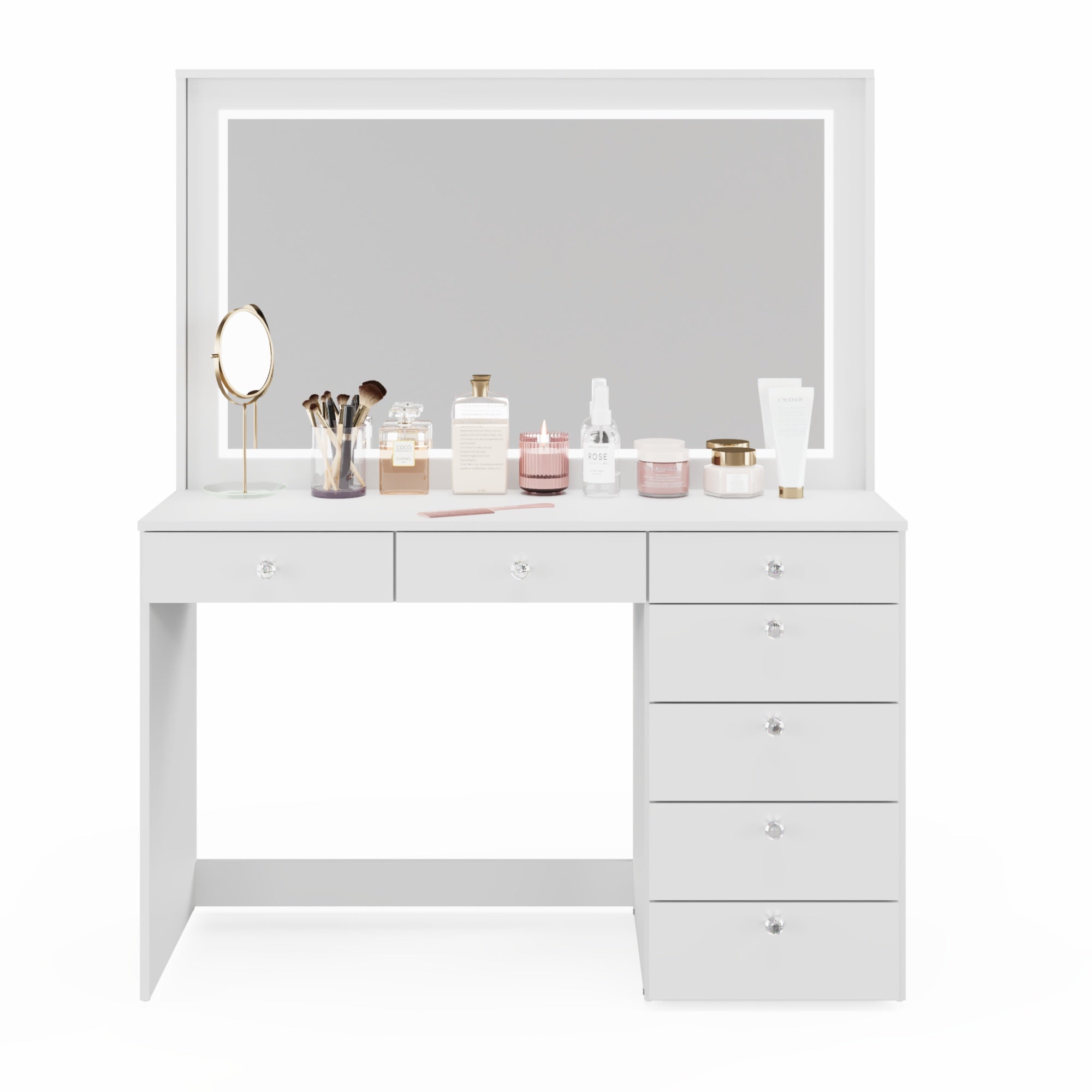 Boahaus Selene Lighted Vanity Table with Customizable LED Strip | Premium Design
