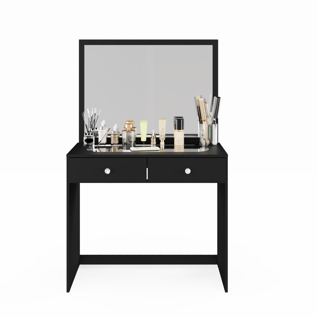 Boahaus Doris Makeup Vanity Table with Glass Top and Two Drawers | Elegance Redefined