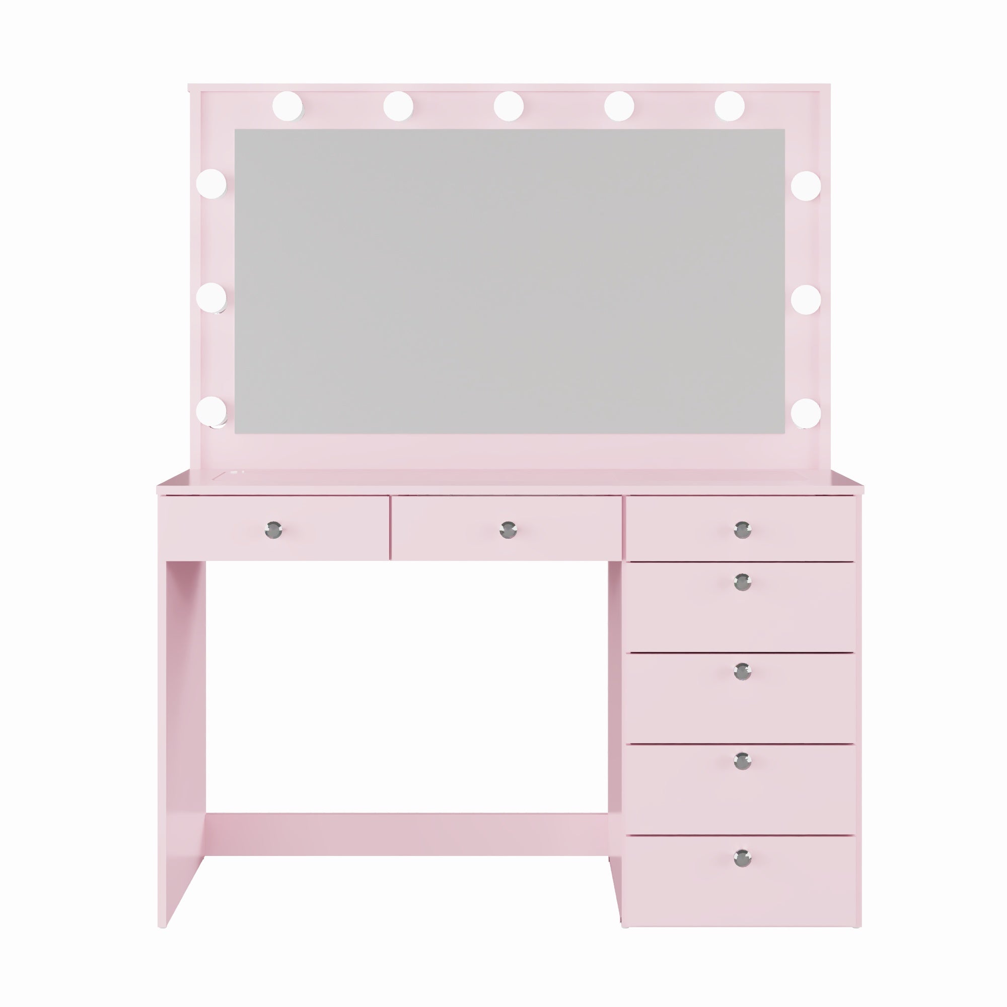 Boahaus Serena Makeup Vanity Table with Built-In Lights & Glass Top | Elegance Redefined