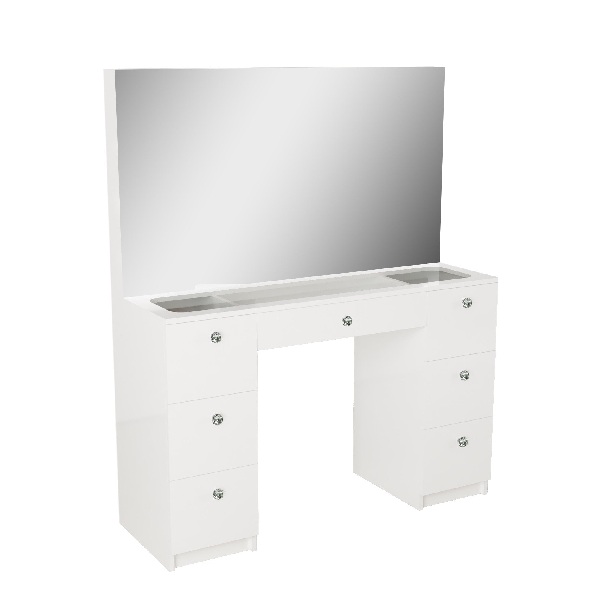 Boahaus Venus Makeup Vanity Table with Glass Top & Power Outlet | Elegance Redefined