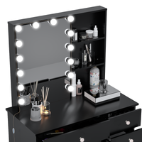 Xanthe Vanity Desk with LED Lights & HD Mirror