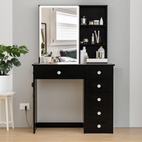 Flora Vanity Desk with LED Lights & Ample Storage