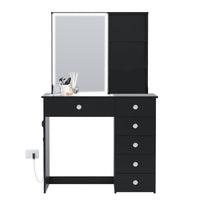 Flora Vanity Desk with LED Lights & Ample Storage