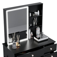 Flora Vanity Desk with LED Lights & Ample Storage