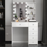 Xanthe Vanity Desk with LED Lights & HD Mirror