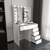 Xanthe Vanity Desk with LED Lights & HD Mirror