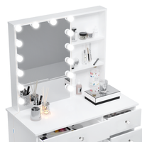 Xanthe Vanity Desk with LED Lights & HD Mirror