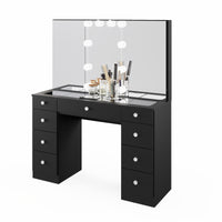 Anne Trifold Makeup Vanity with Lights, Cabinets, and Modern Design | Premium Boahaus Vanity